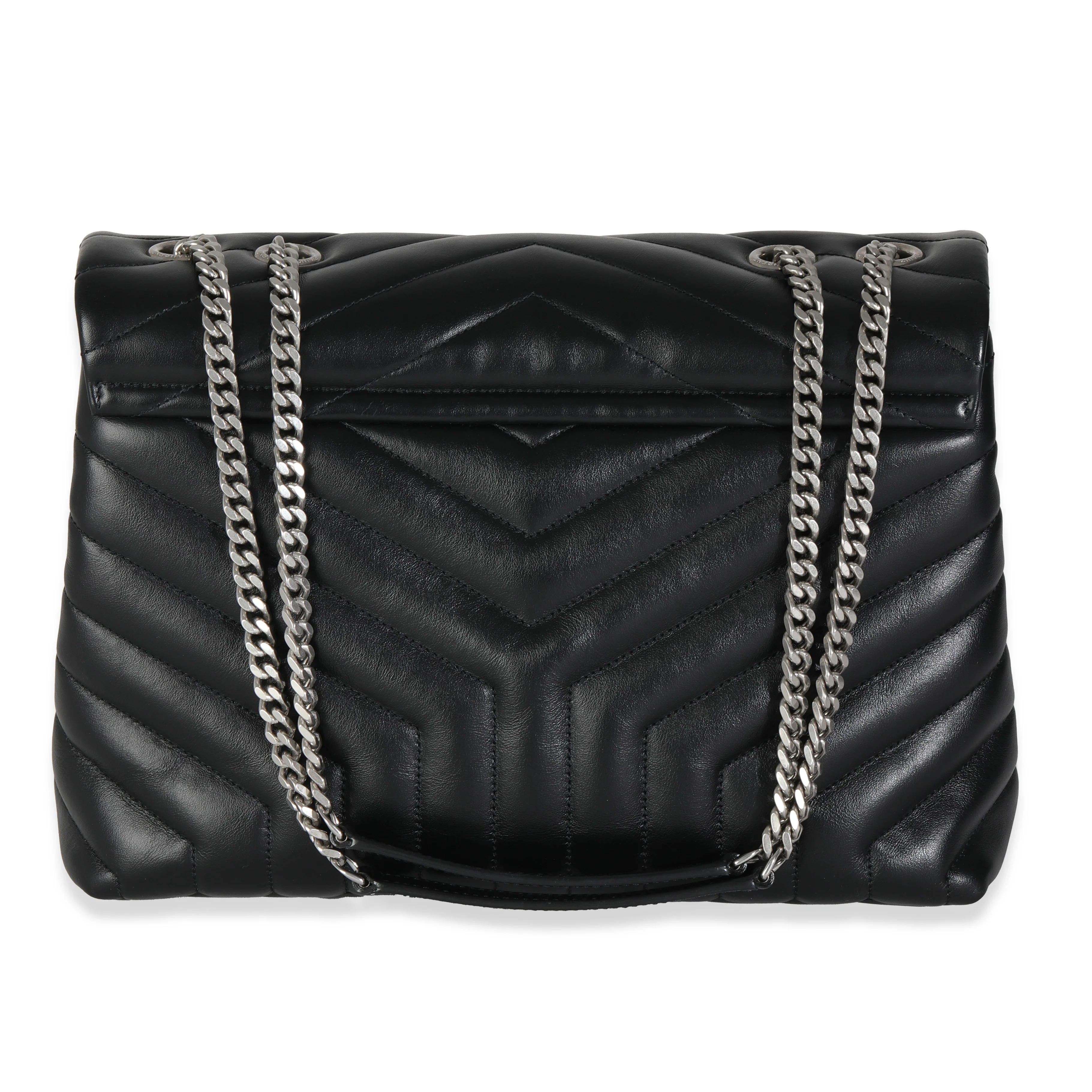 Black Calfskin Medium Loulou Chain Bag - Image 4
