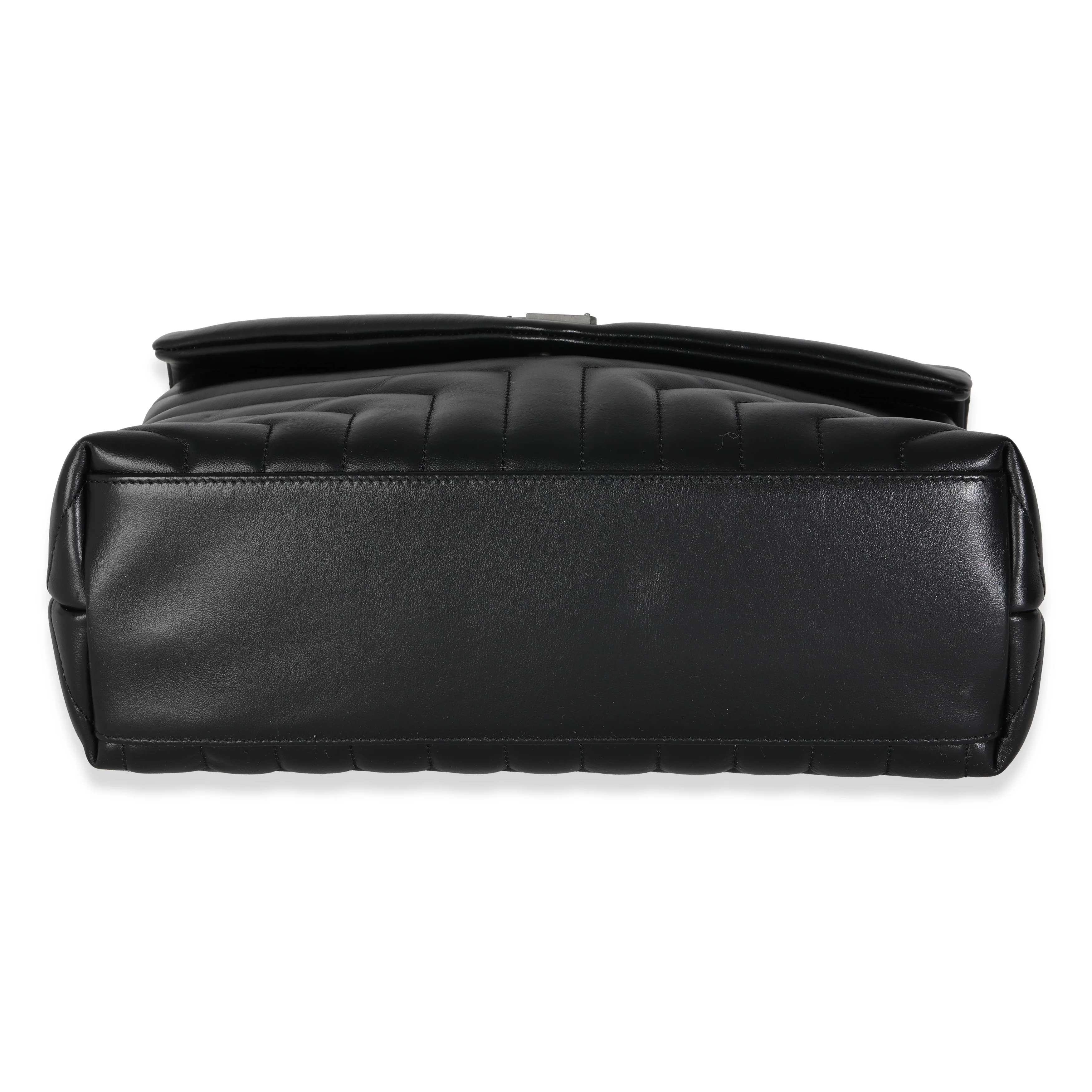 Black Calfskin Medium Loulou Chain Bag - Image 5