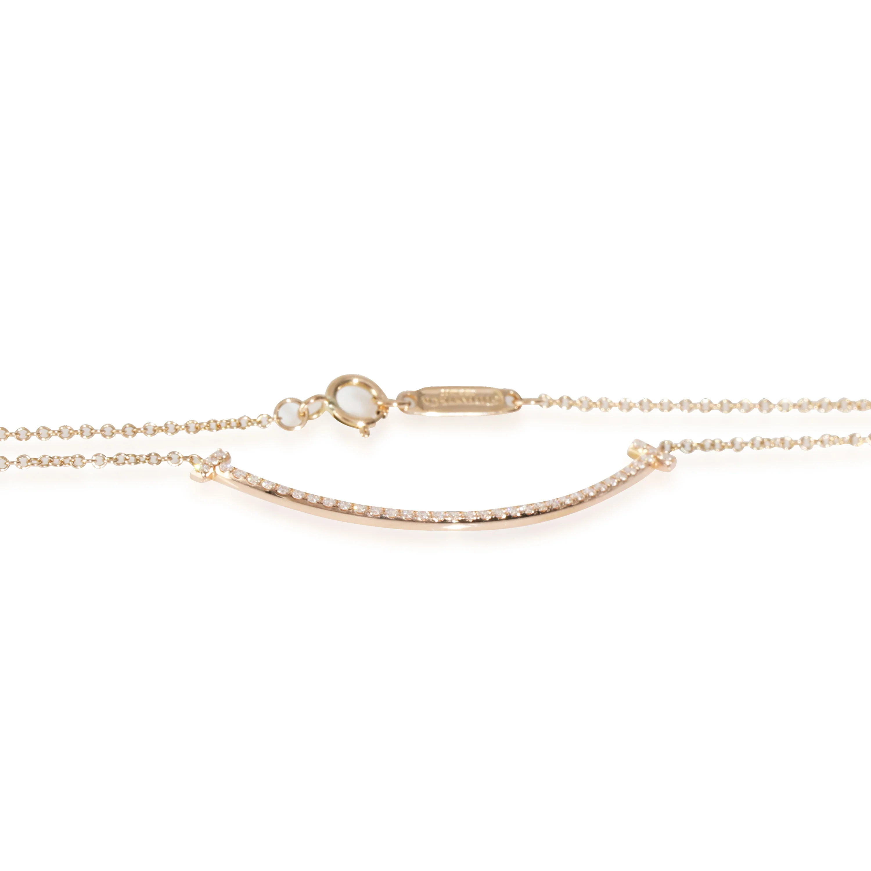 Tiffany T Smile Diamond Necklace in 18k Rose Gold 0.1 CTW - Image 3
