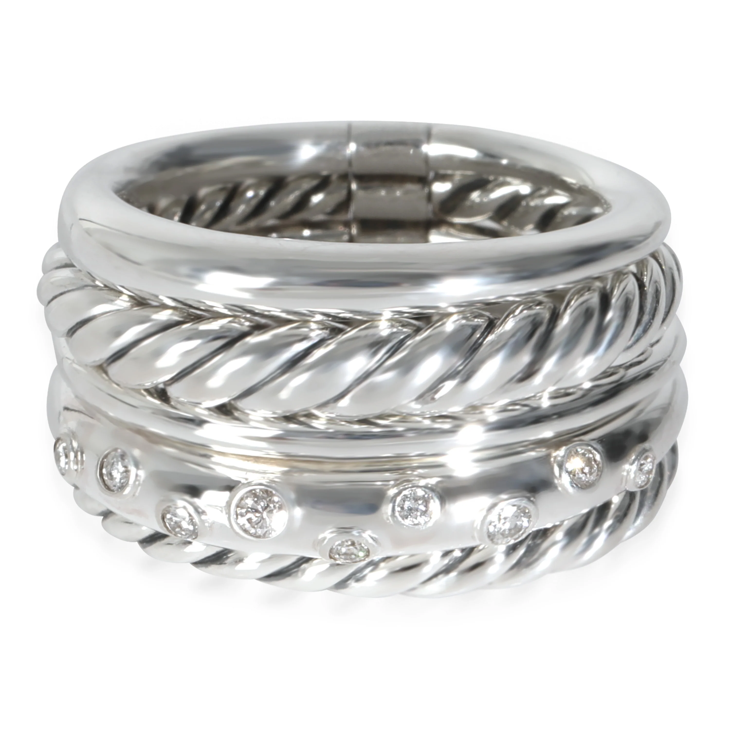 Sterling Silver Diamond Pure Form Ring