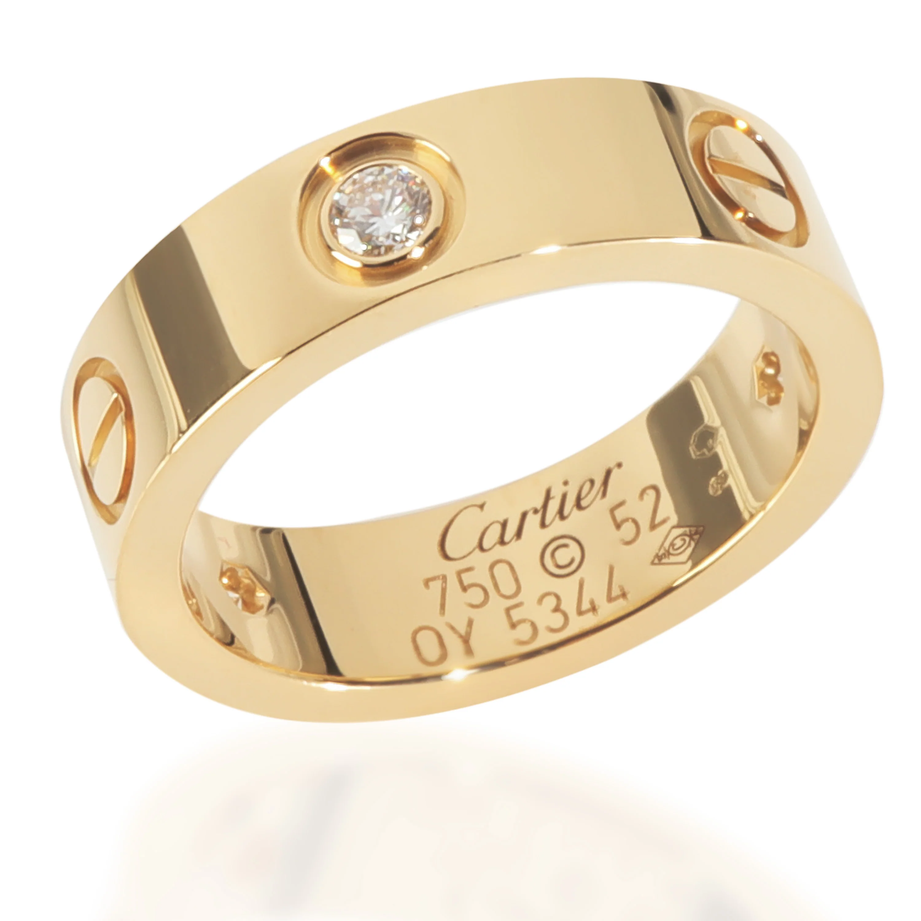 Yellow Gold Diamond Love Ring - Image 2