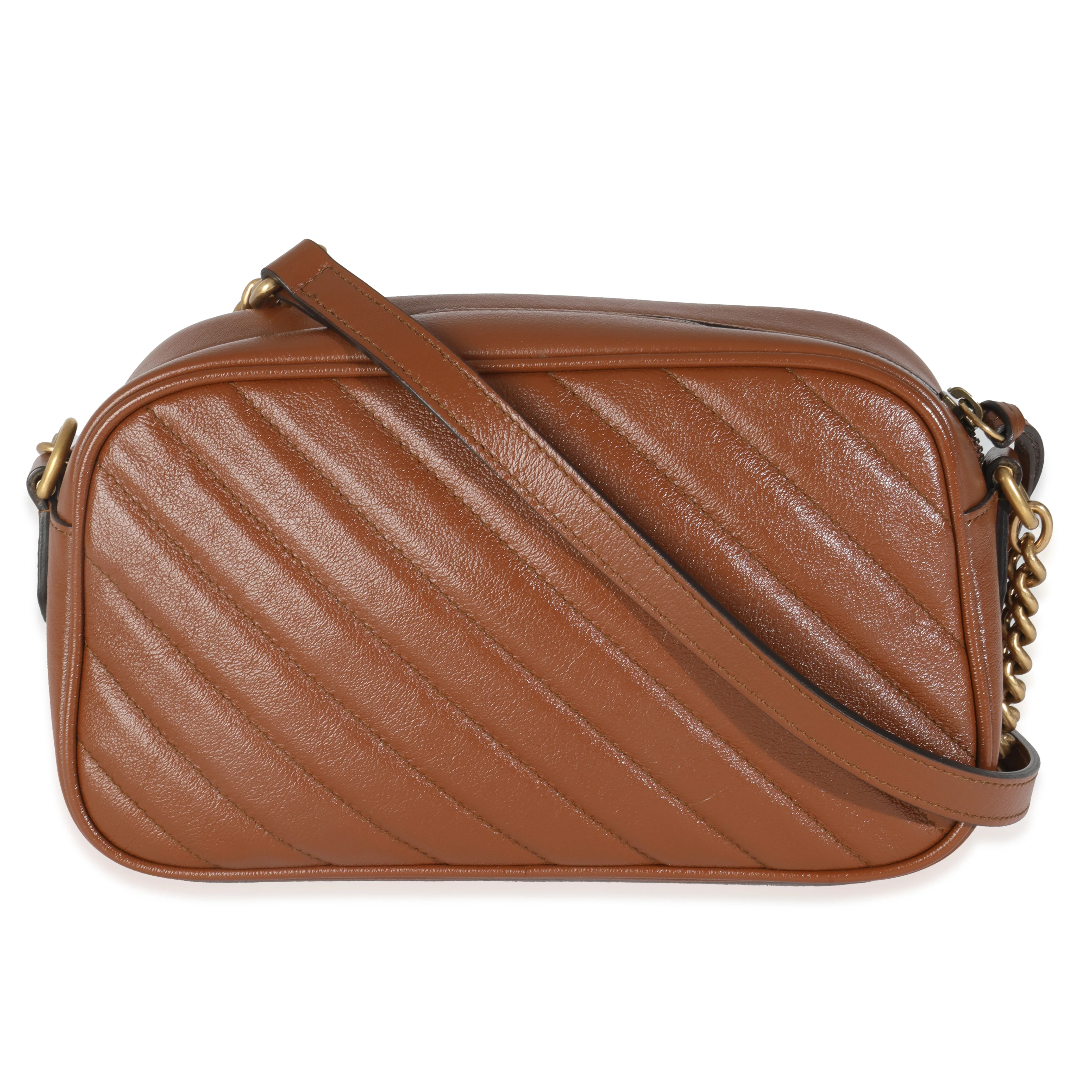 Cuir Glazed Calfskin Matelasse Diagonal Small GG Marmont Shoulder Bag - Image 4