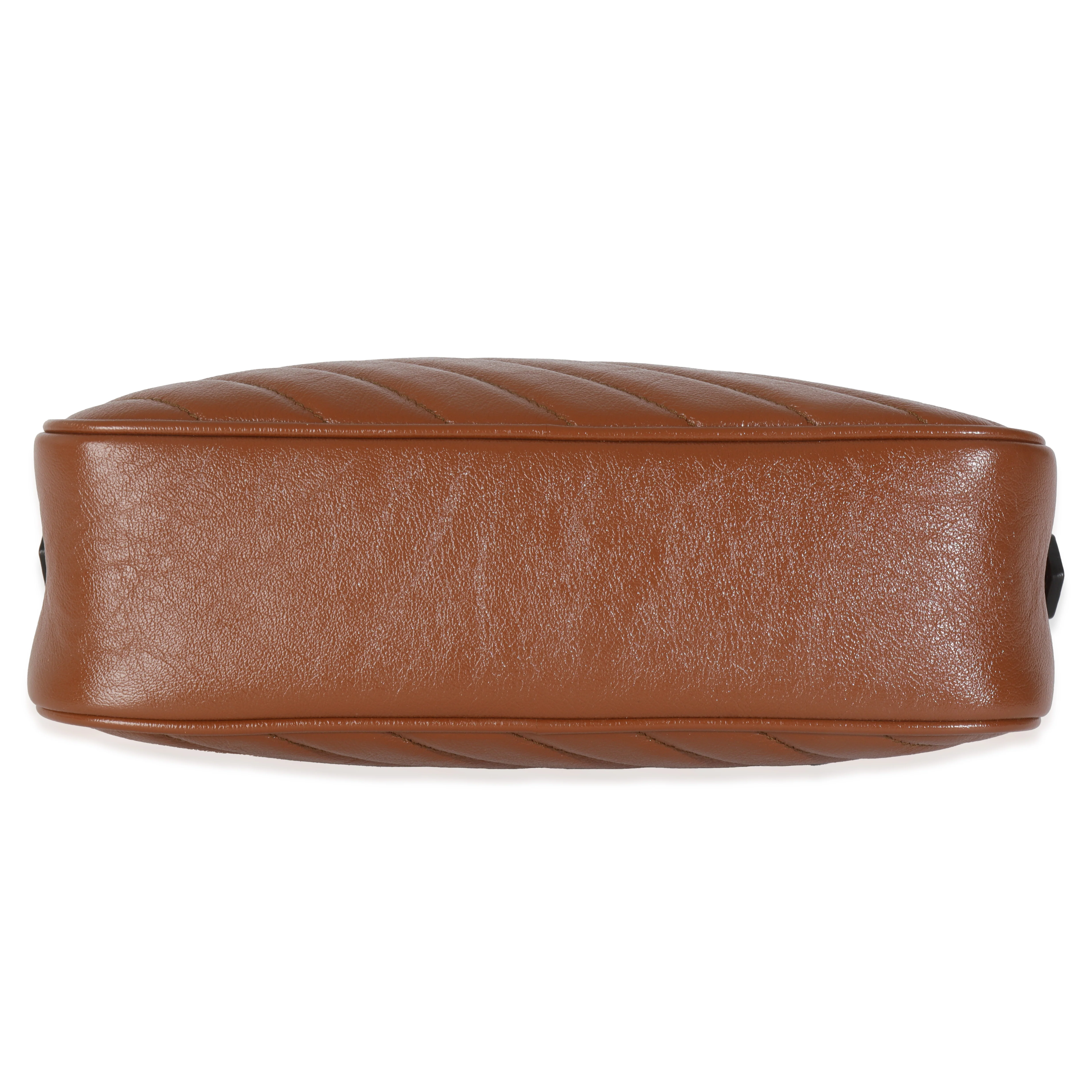 Cuir Glazed Calfskin Matelasse Diagonal Small GG Marmont Shoulder Bag - Image 5