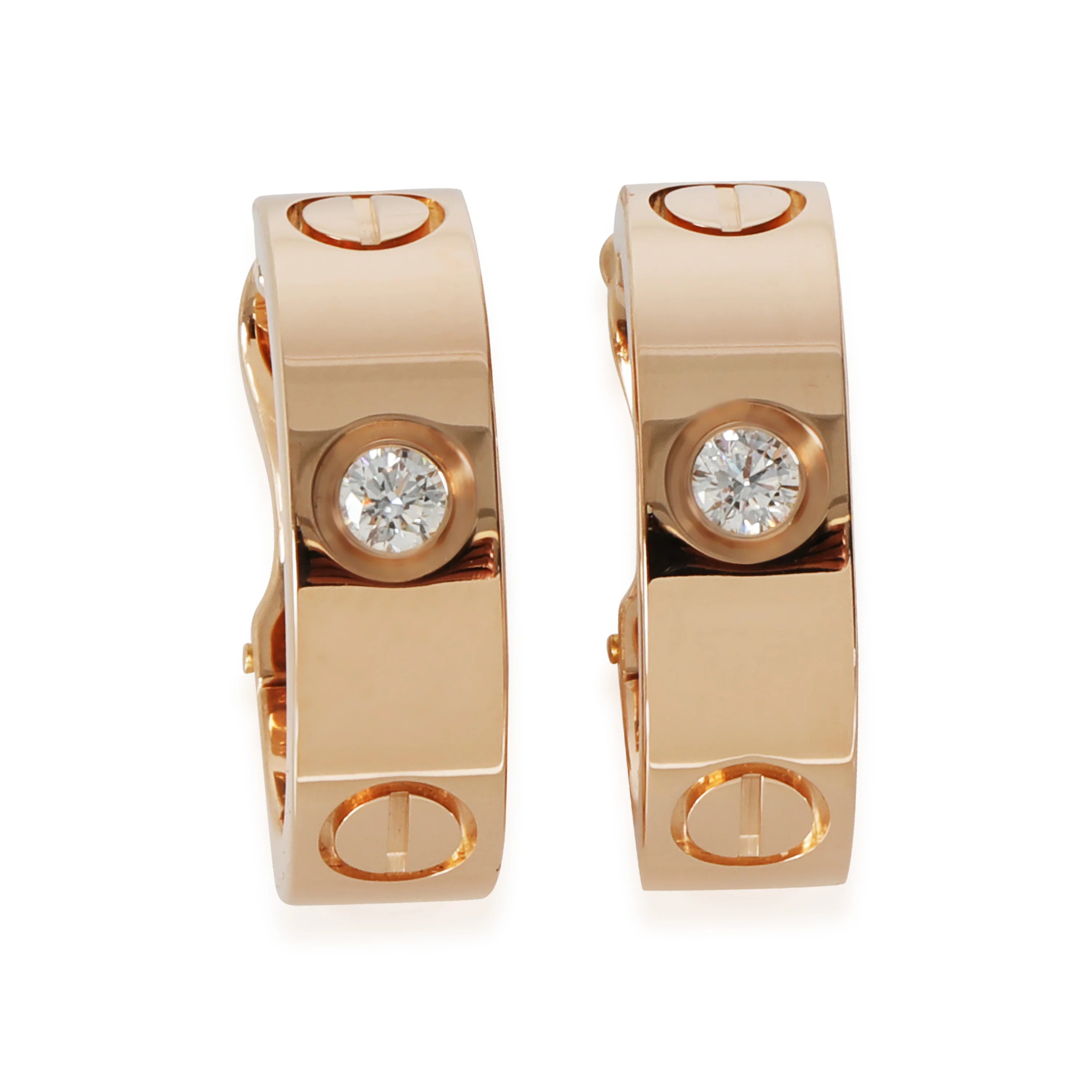 Rose Gold Diamond Love Earrings