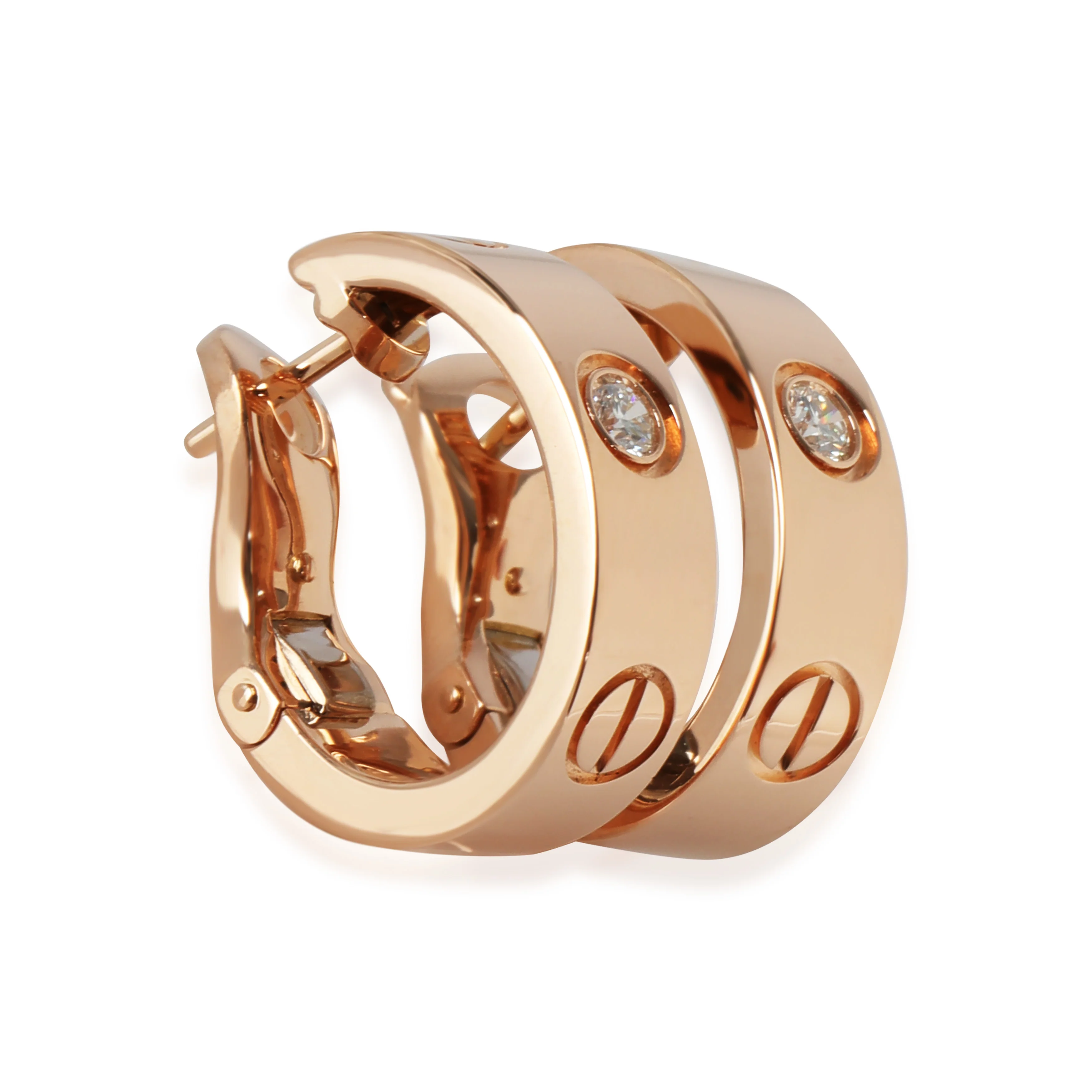 Rose Gold Diamond Love Earrings - Image 5