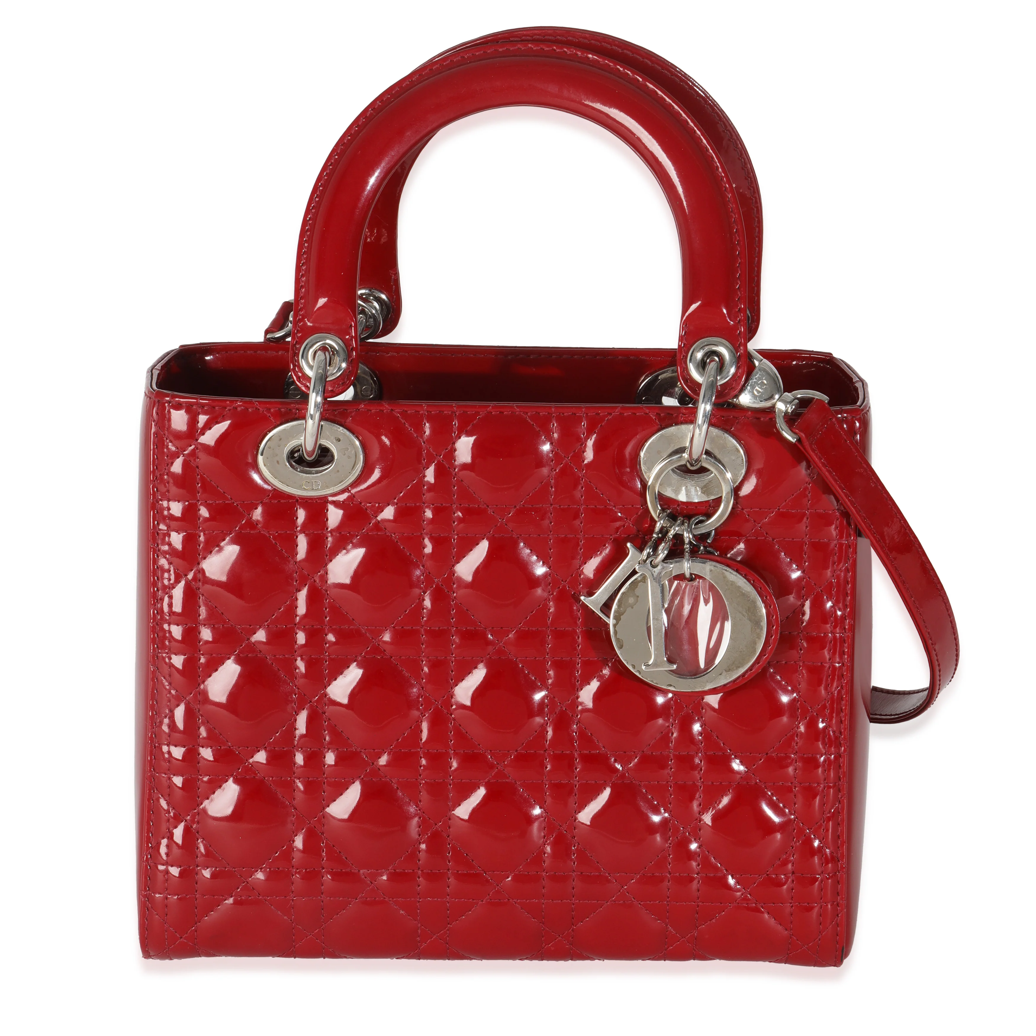 Red Patent Cannage Medium Lady Dior