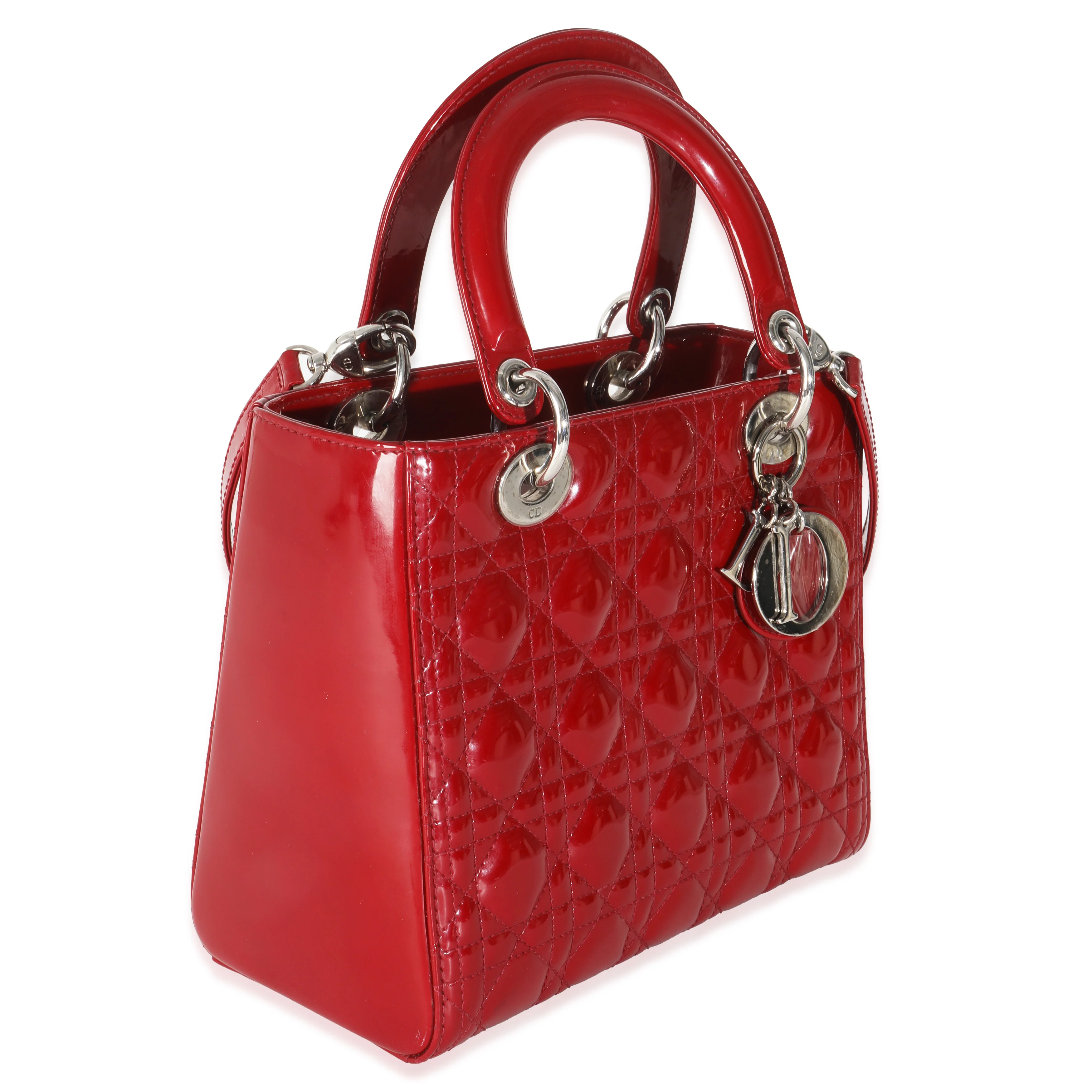Red Patent Cannage Medium Lady Dior - Image 3