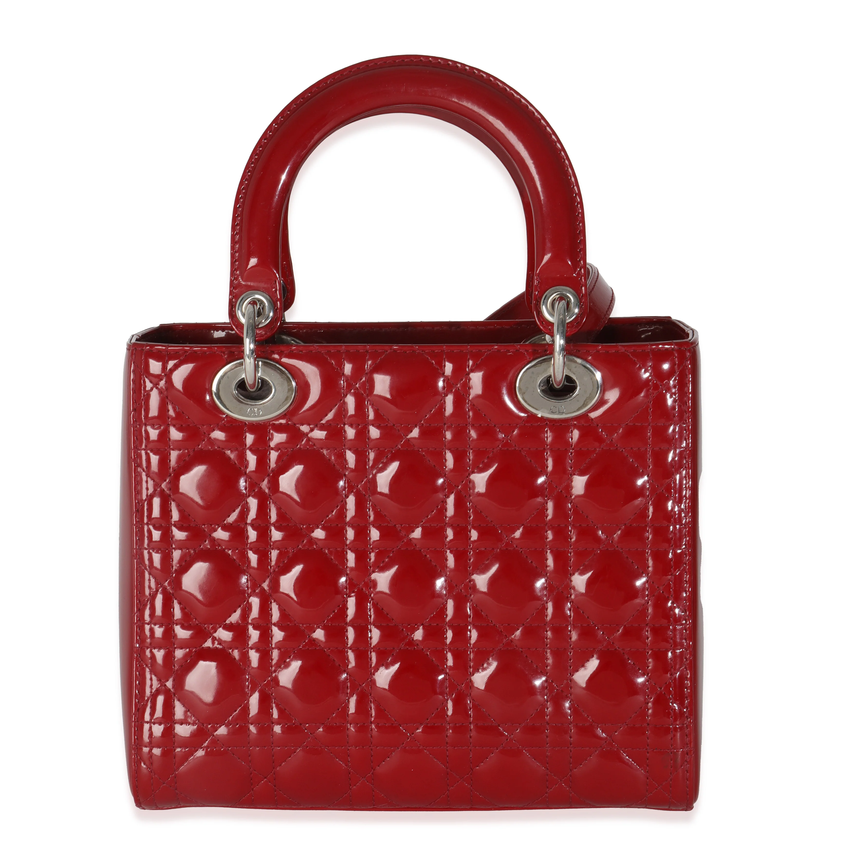 Red Patent Cannage Medium Lady Dior - Image 4