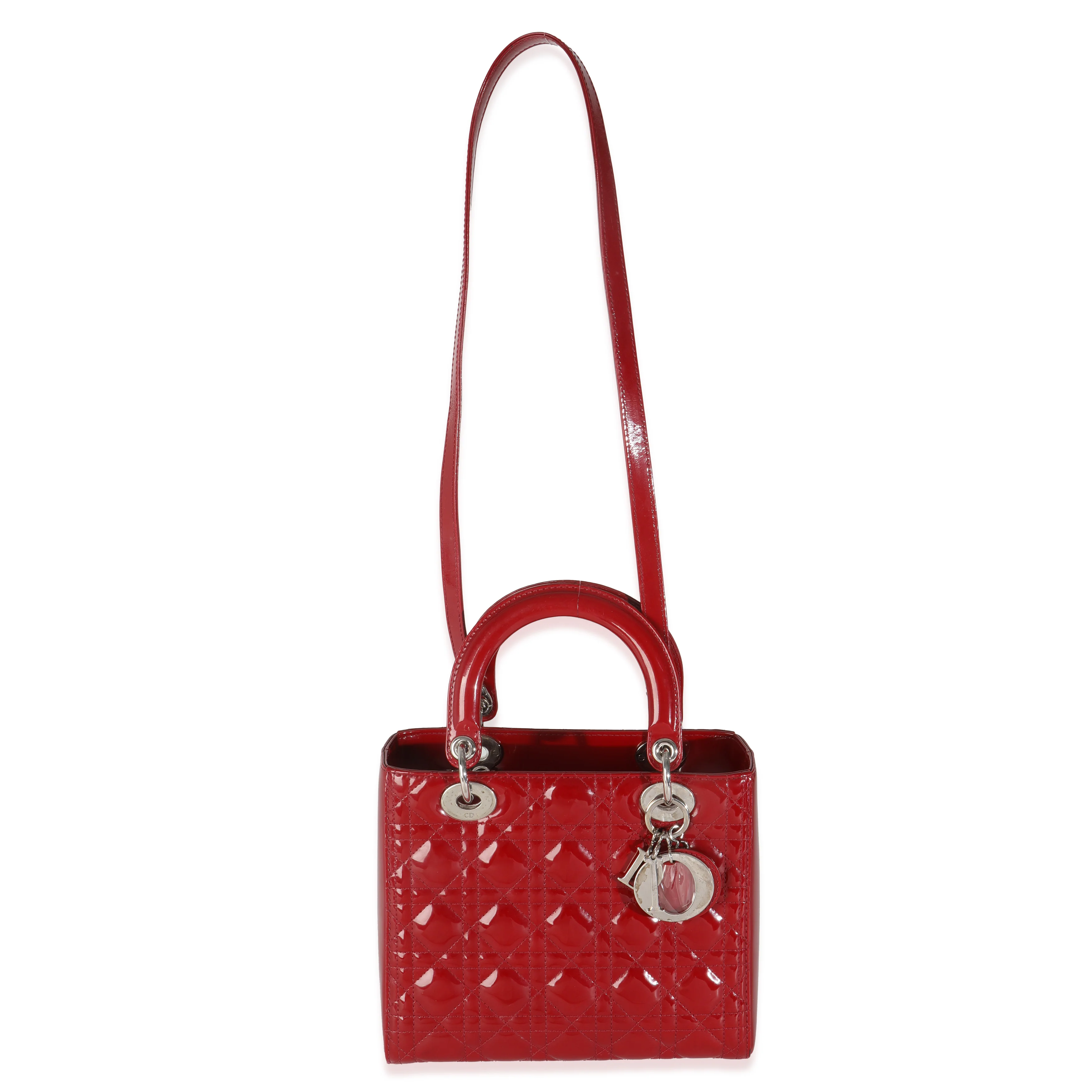 Red Patent Cannage Medium Lady Dior - Image 8