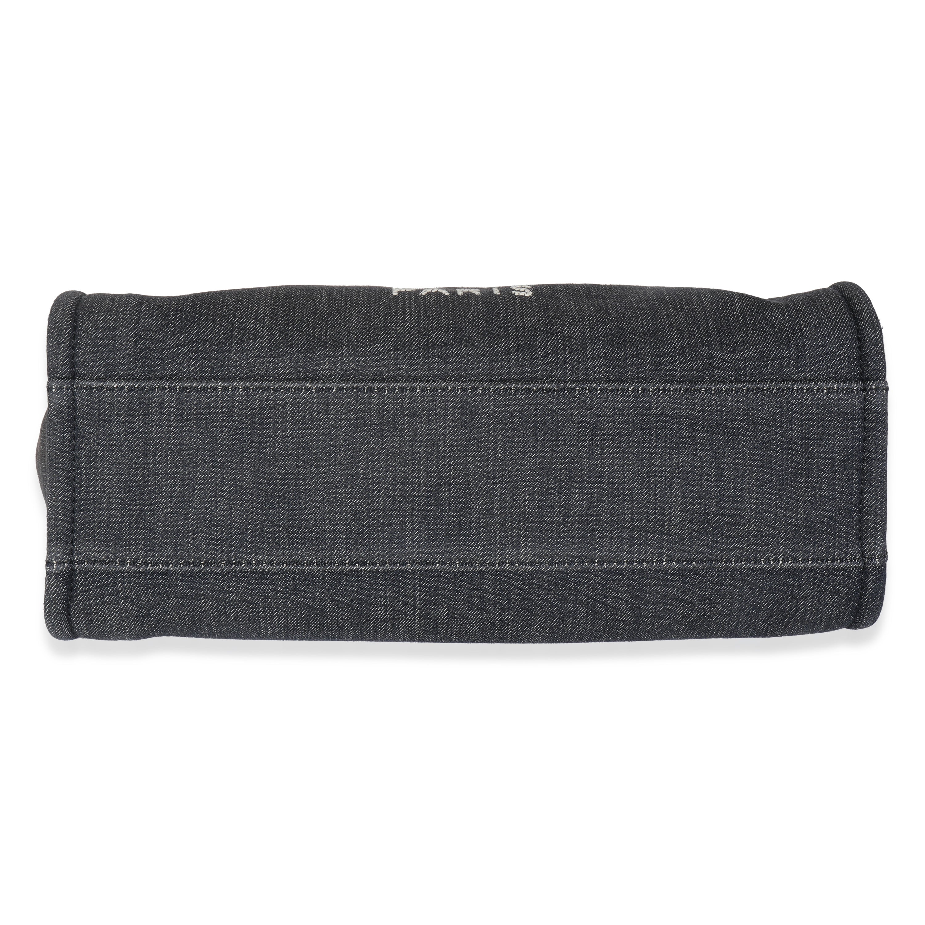 Dark Blue Denim Small Deauville Tote - Image 5