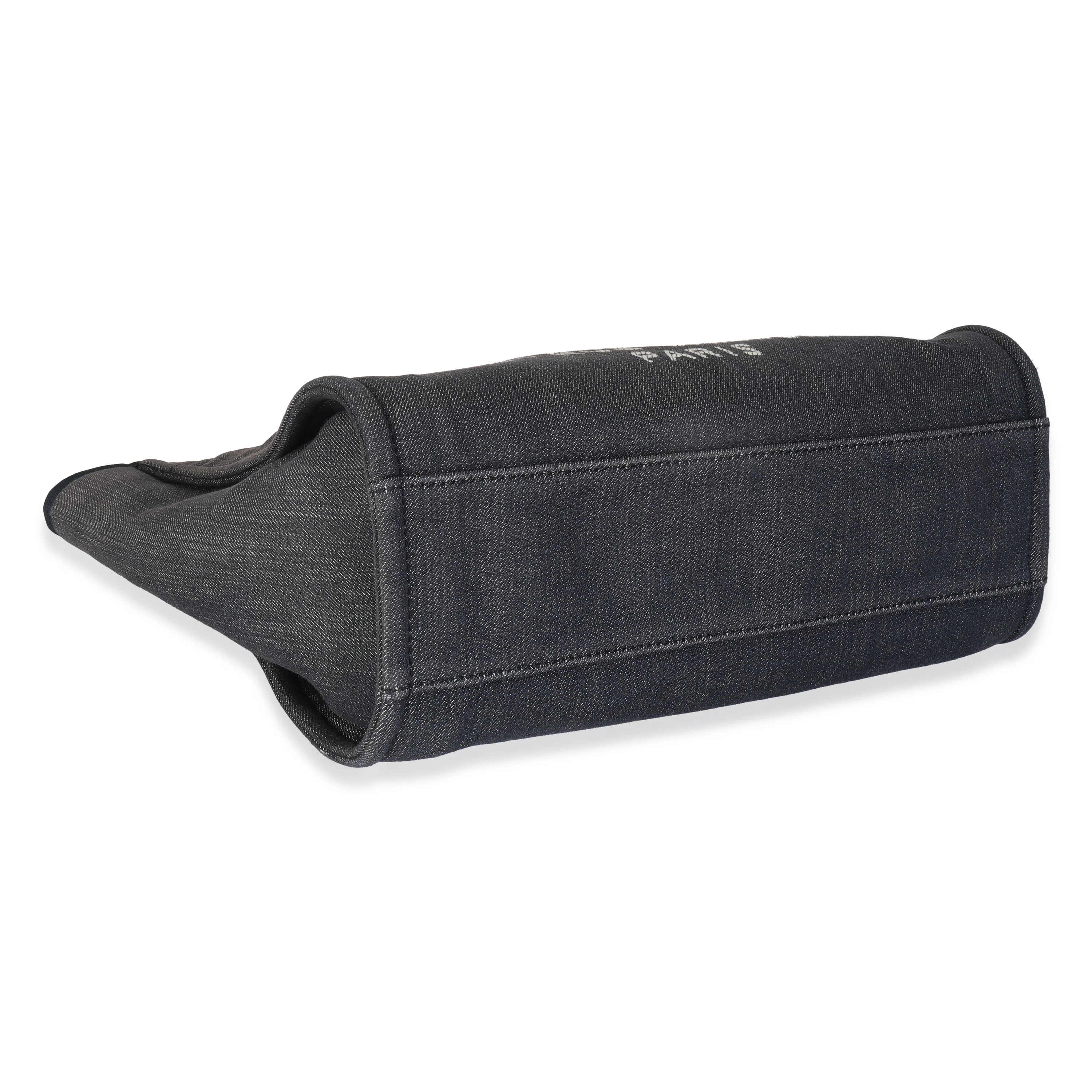 Dark Blue Denim Small Deauville Tote - Image 6