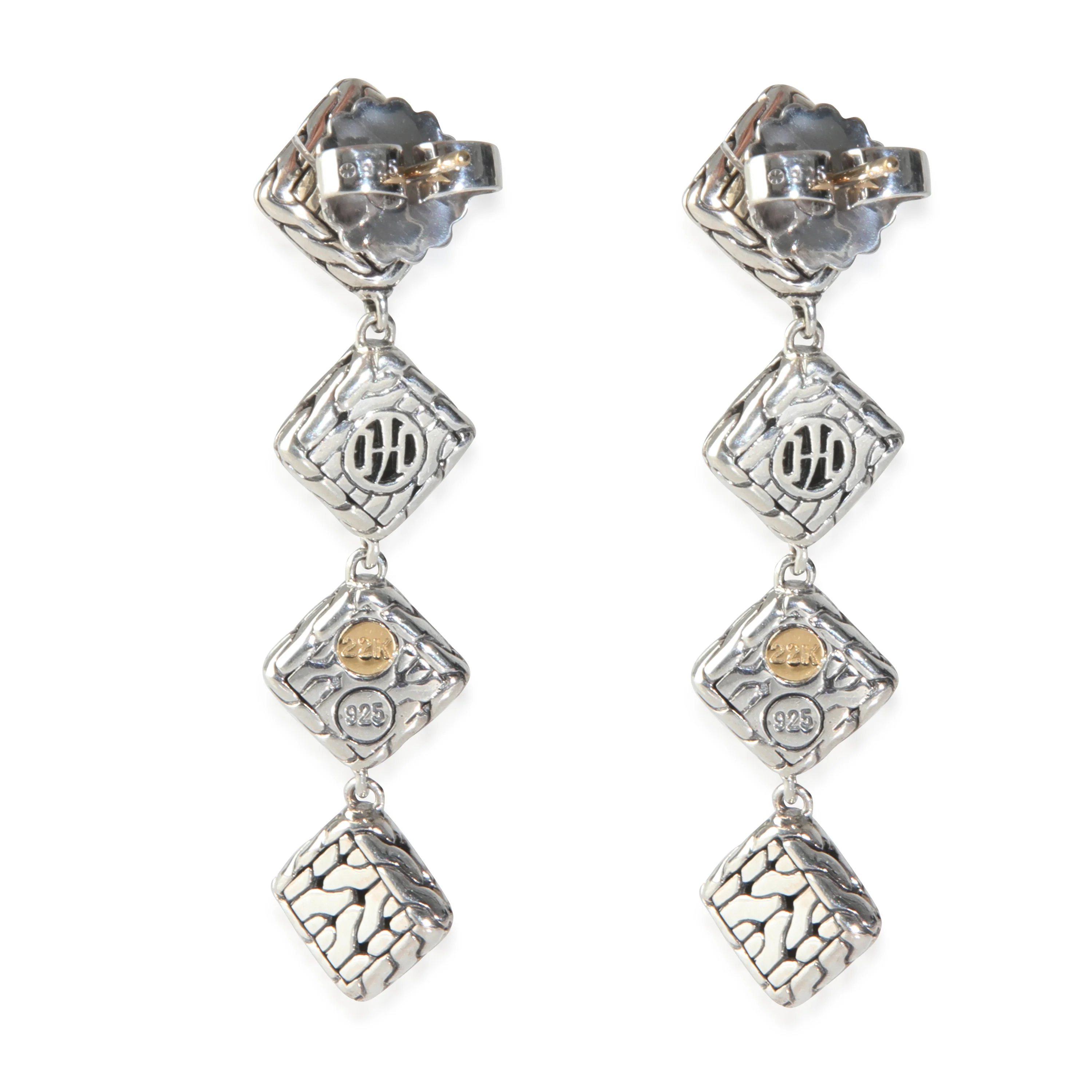 Yellow Gold & Sterling Silver Palu Drop Earrings - Image 3