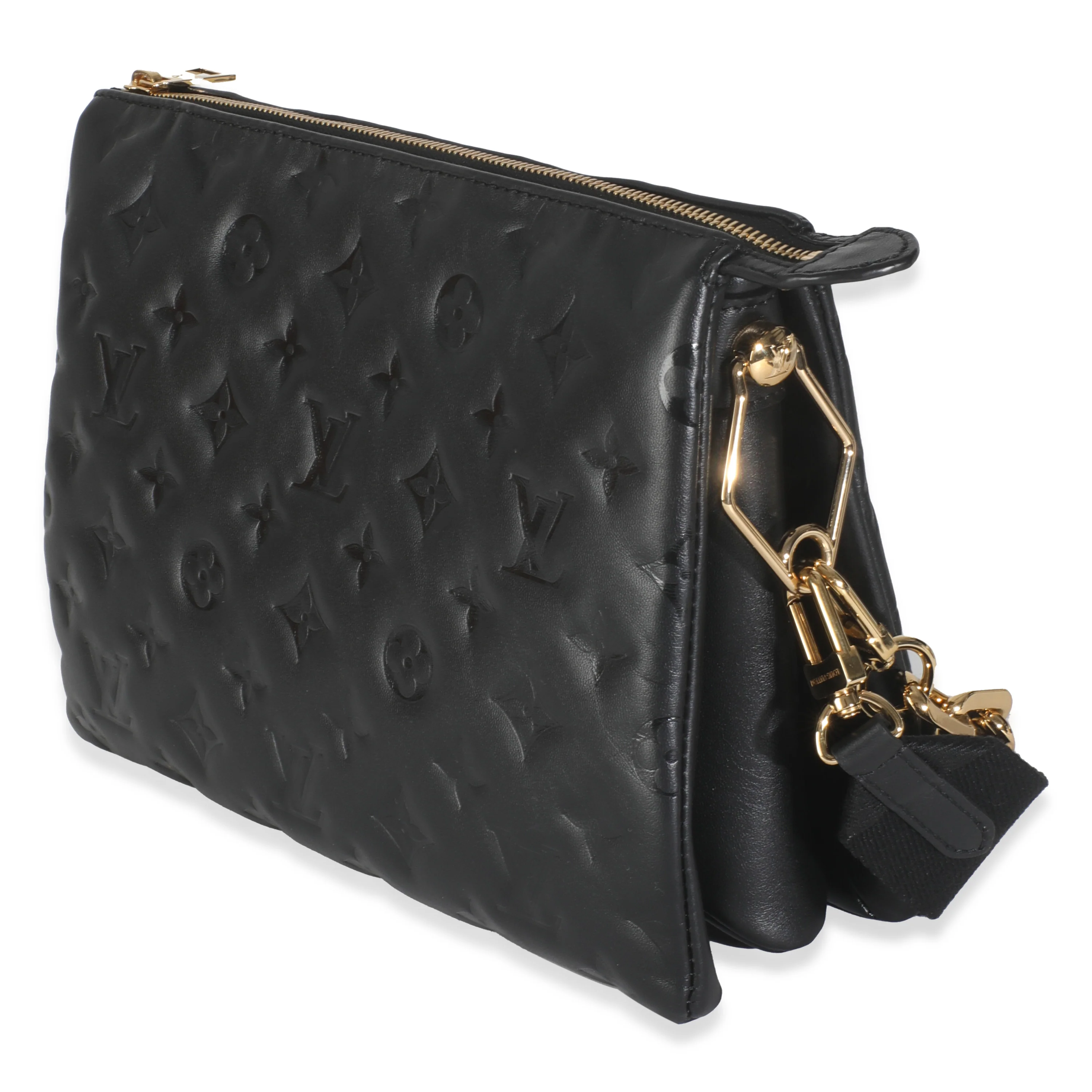 Black Lambskin Embossed Monogram Coussin PM - Image 2