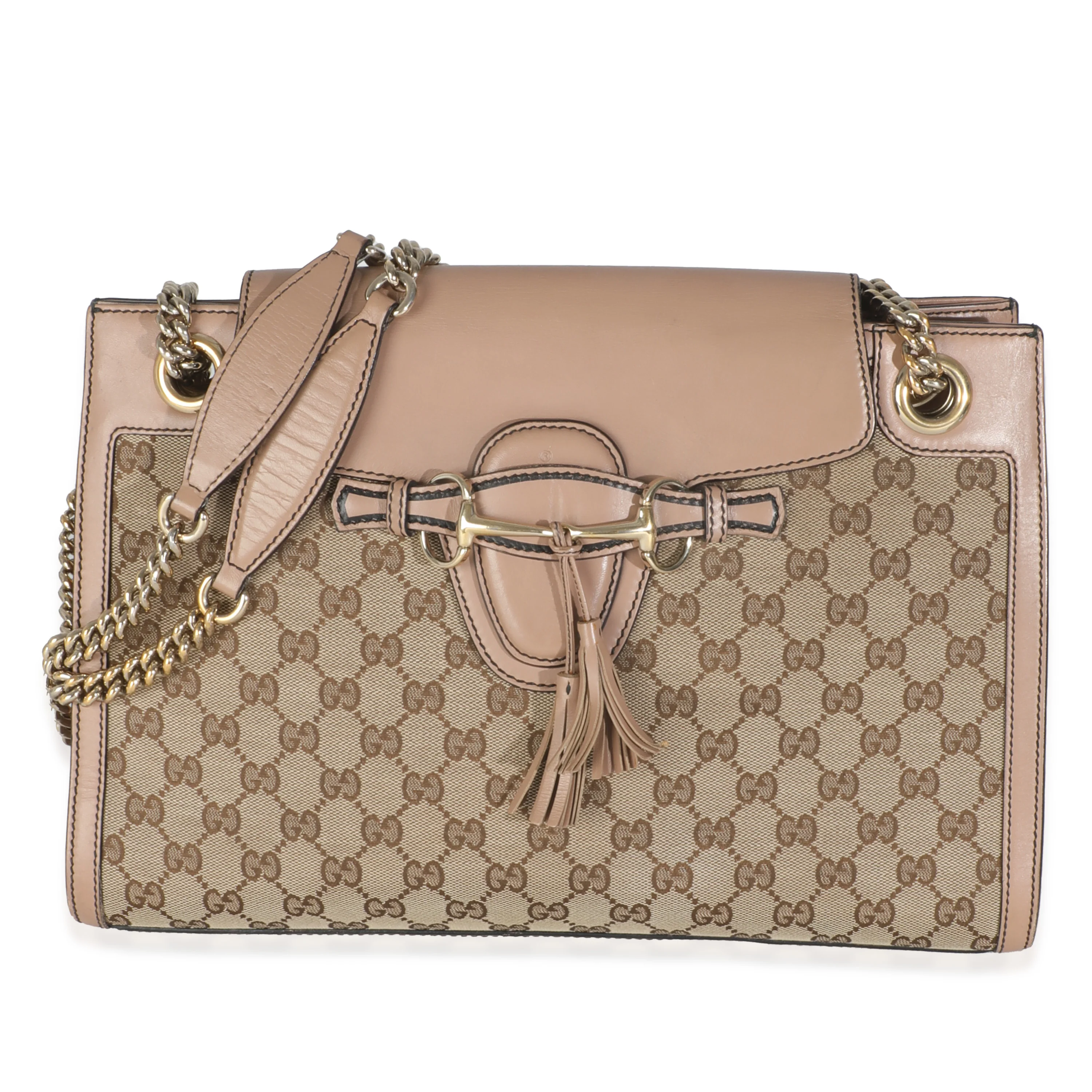 Light Pink Monogram Canvas Large Emily Chain Shoulder Bag