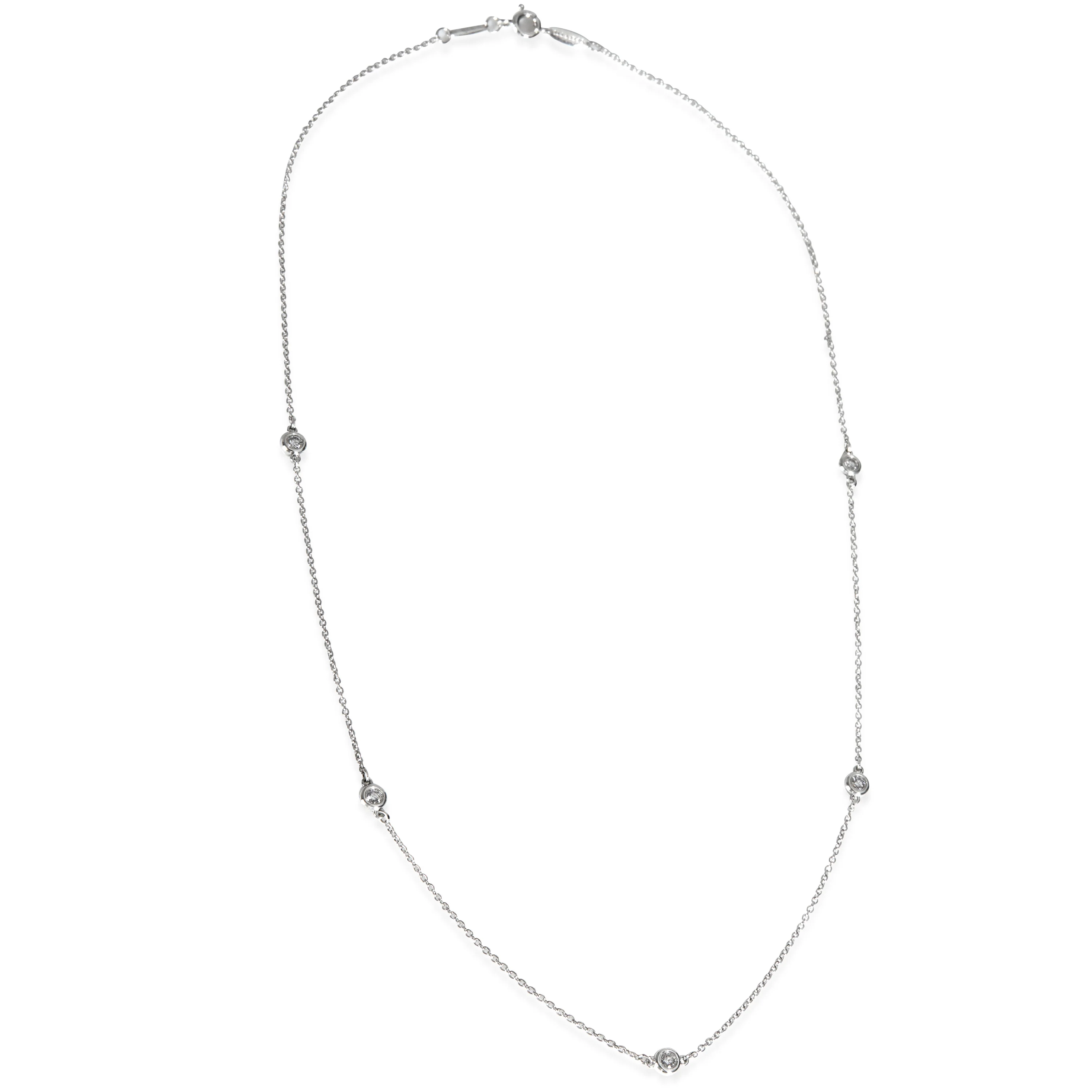 Sterling Silver Elsa Peretti Diamond By The Yard Necklace - Image 2