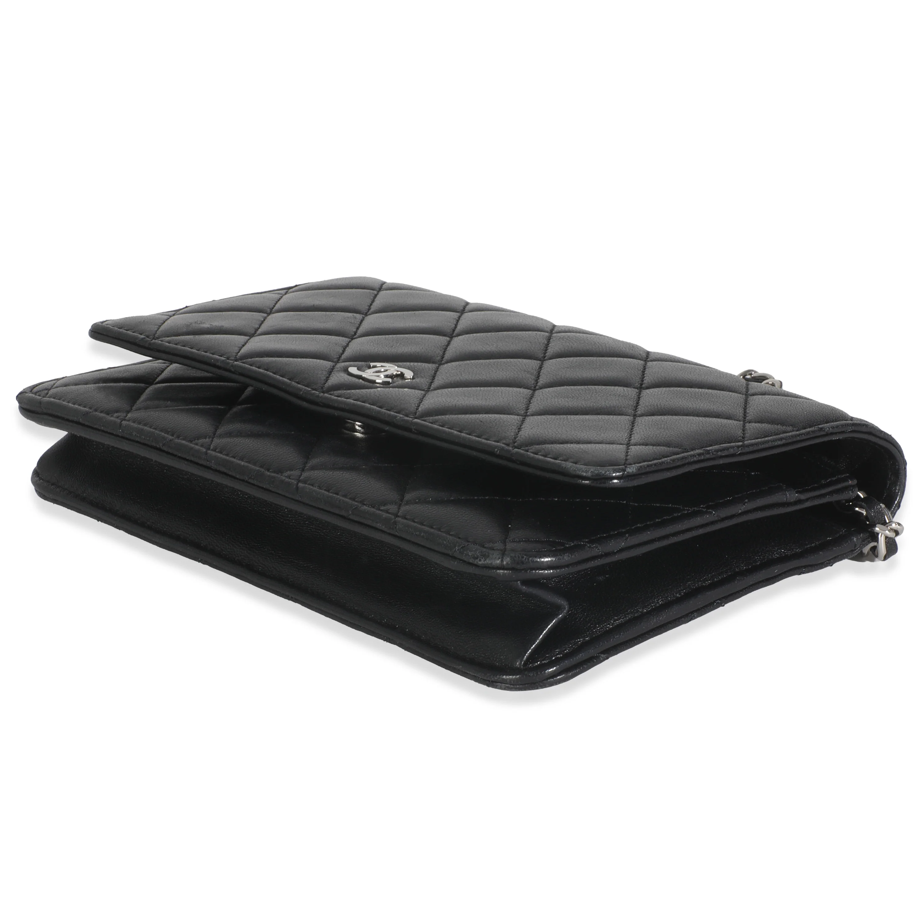 Black Quilted Lambskin Classic Wallet On Chain - Image 7