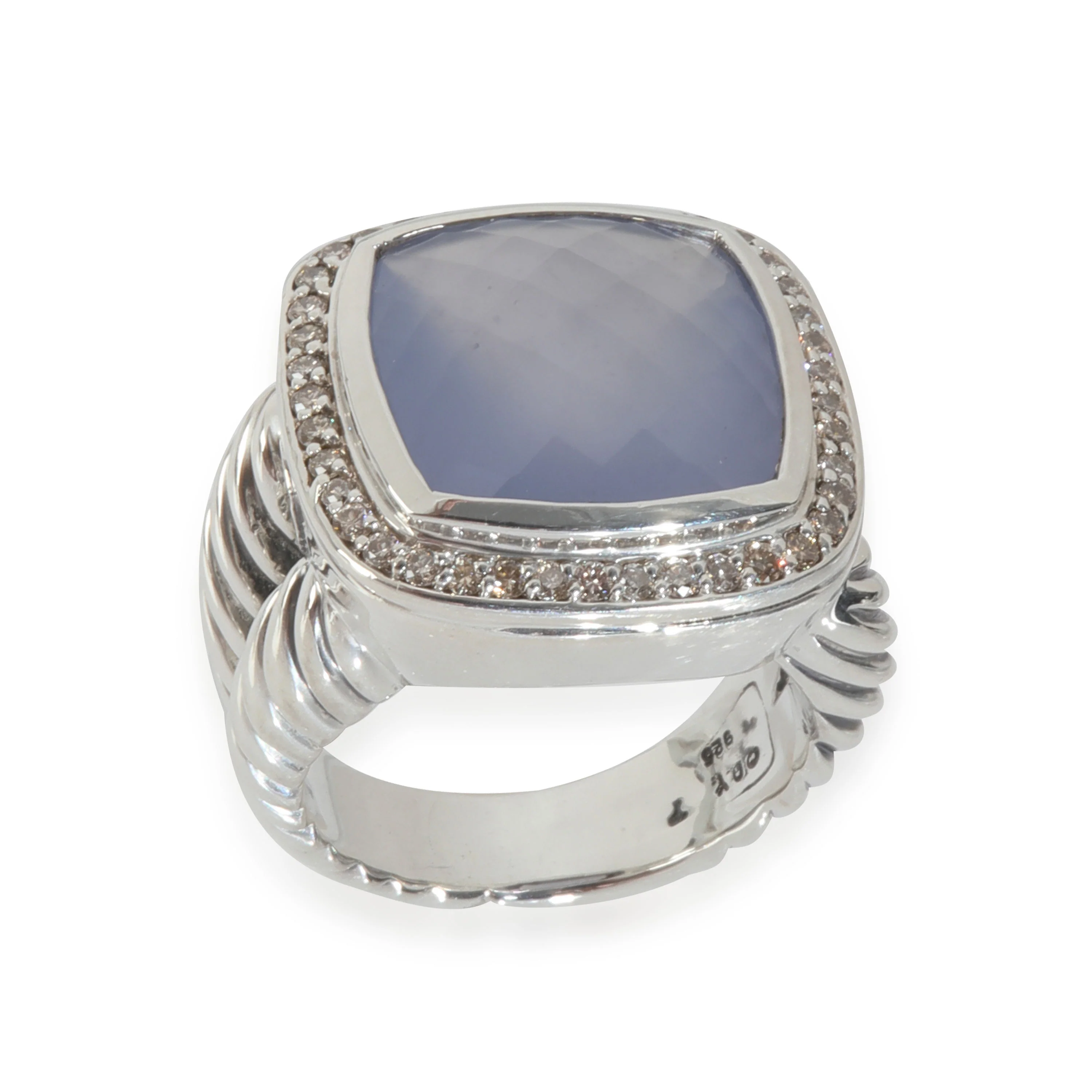 Sterling Silver Chalcedony and Diamond Albion Ring - Image 3