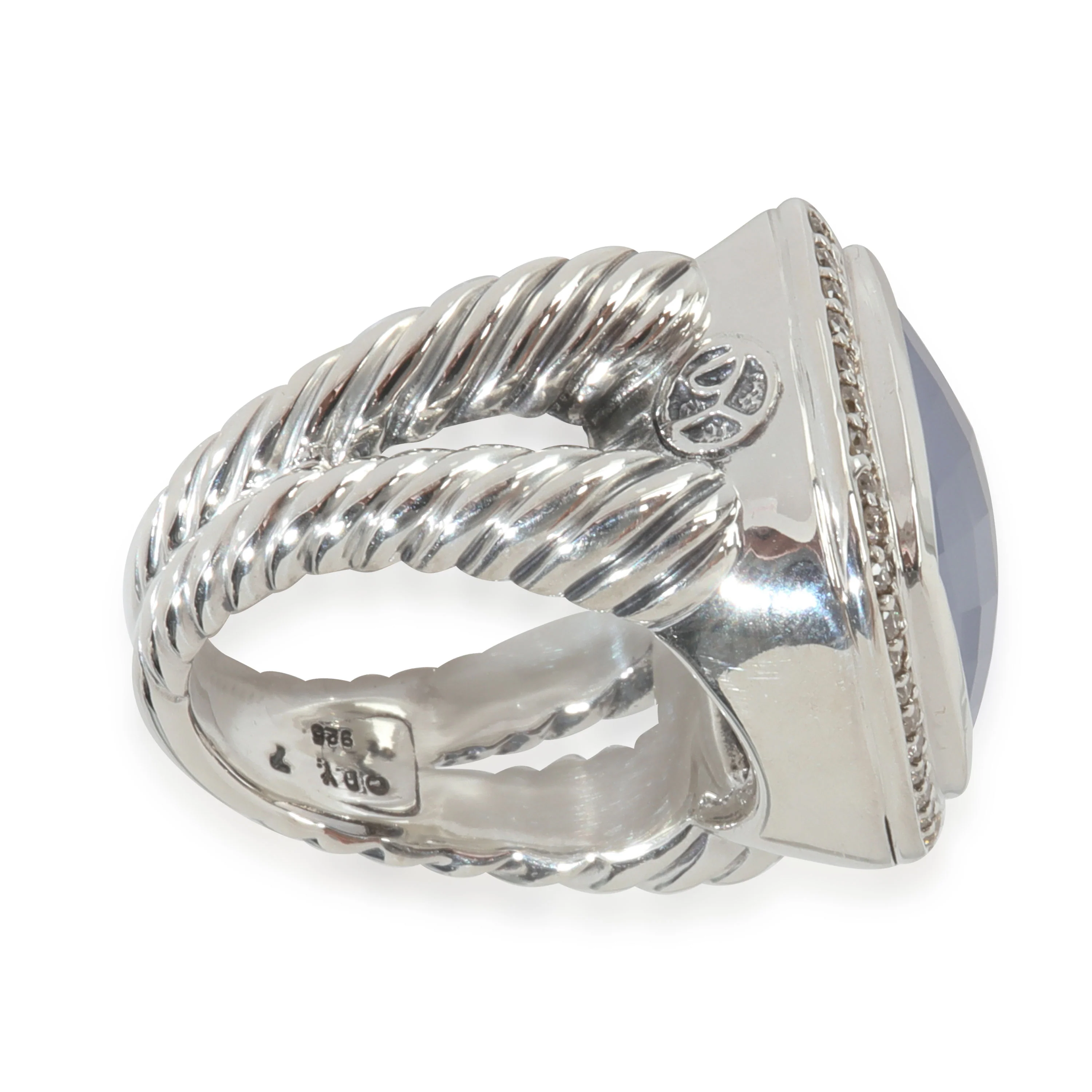 Sterling Silver Chalcedony and Diamond Albion Ring - Image 5