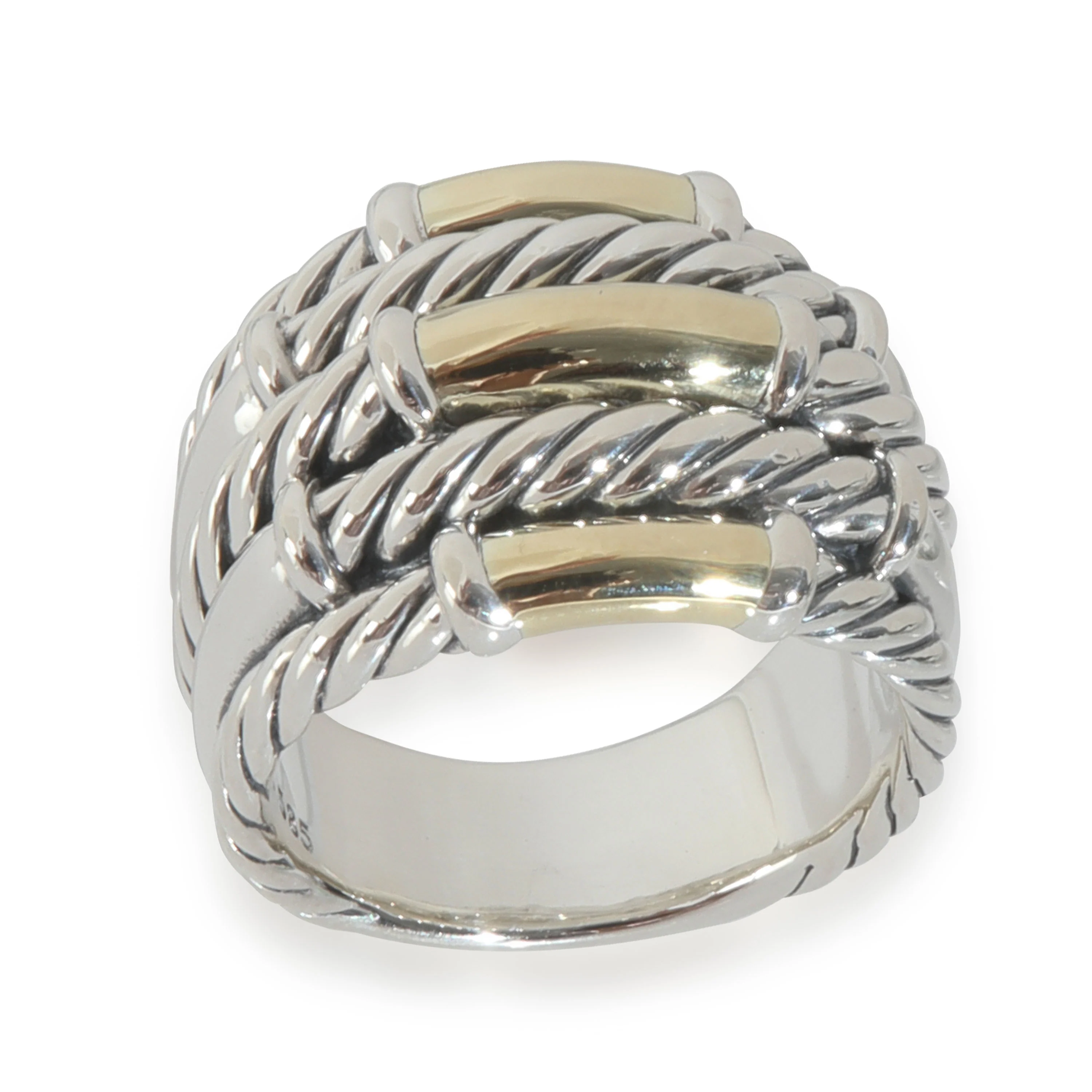 Yellow Gold & Sterling Silver  Metro 5 Band Ring - Image 3