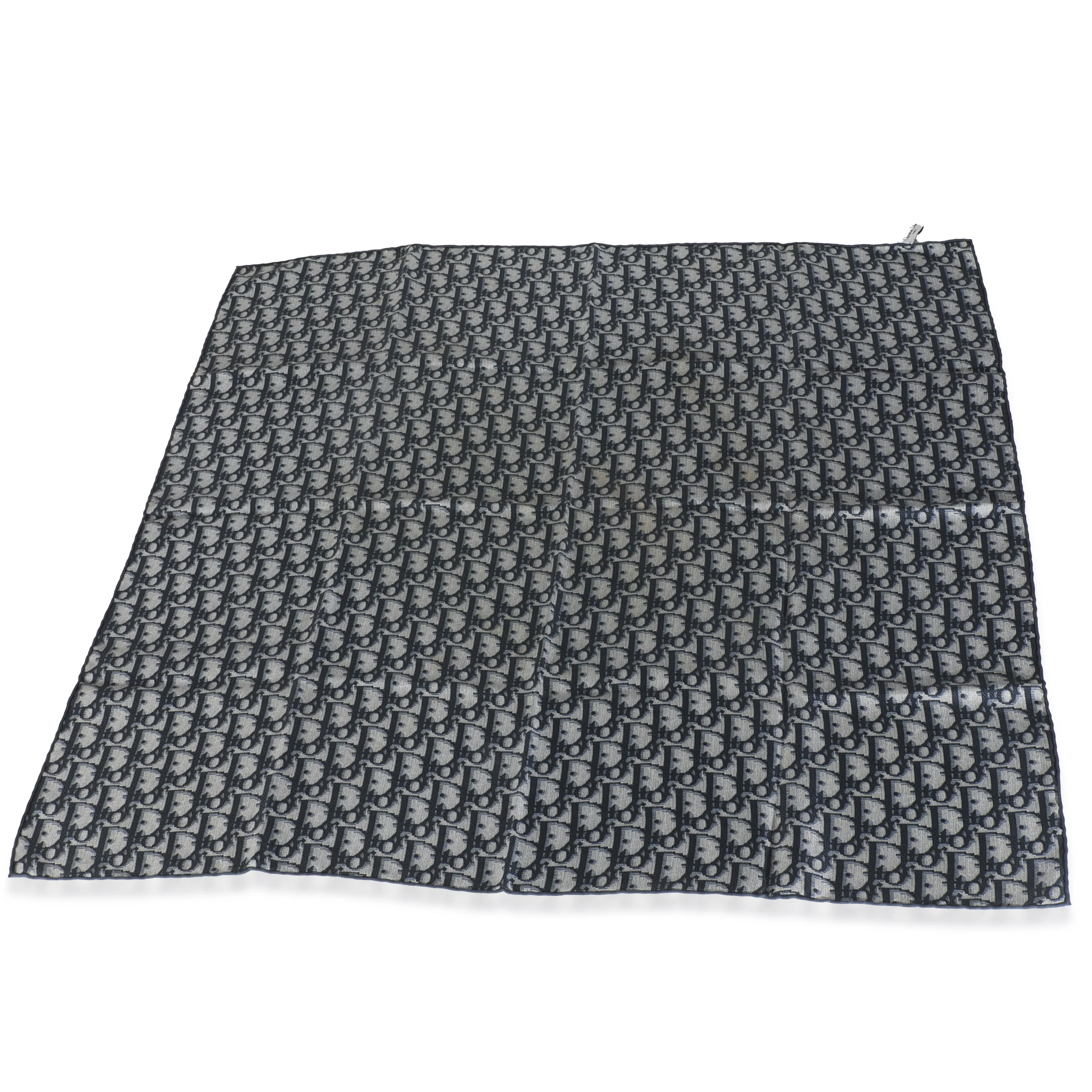 Blue Silk Oblique Square Scarf