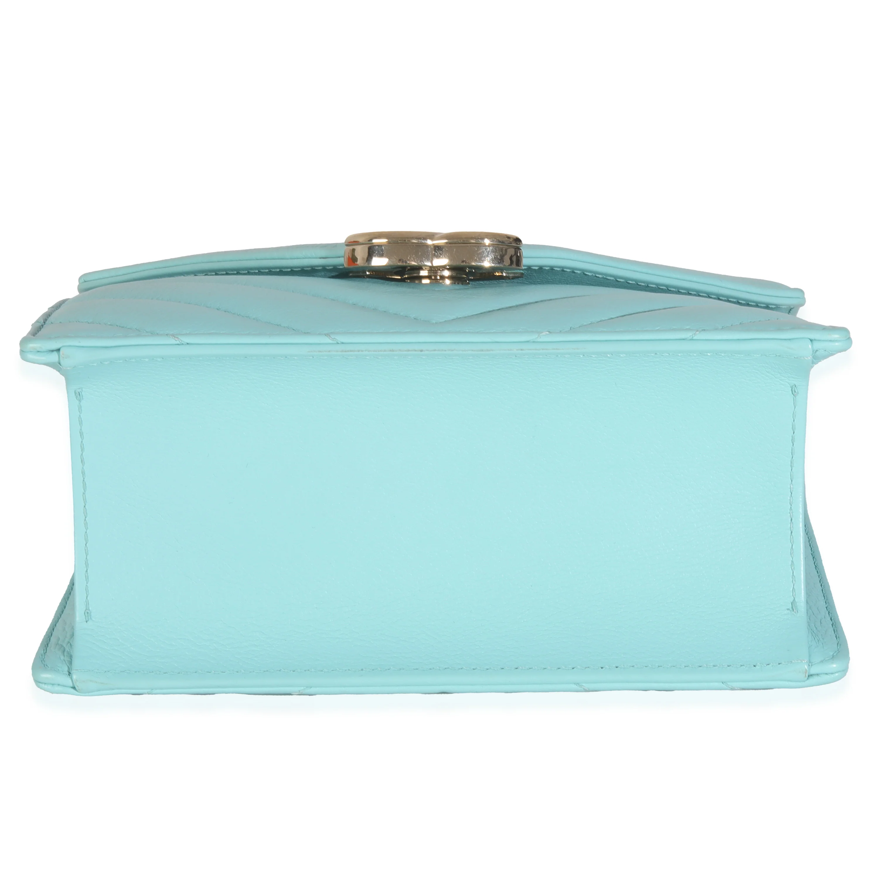 Turquoise Chevron Calfskin Envelope Flap Bag - Image 5