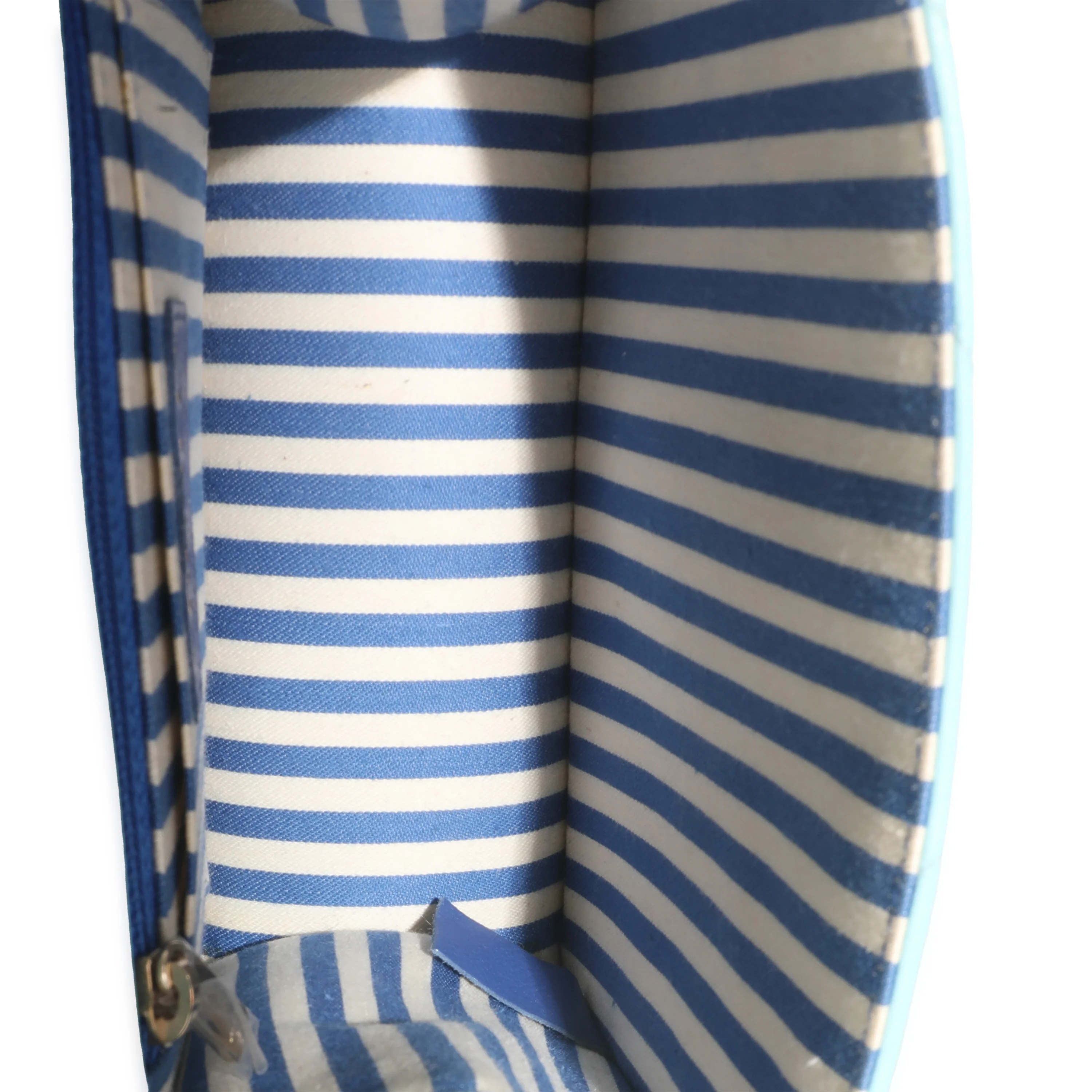 Turquoise Chevron Calfskin Envelope Flap Bag - Image 9