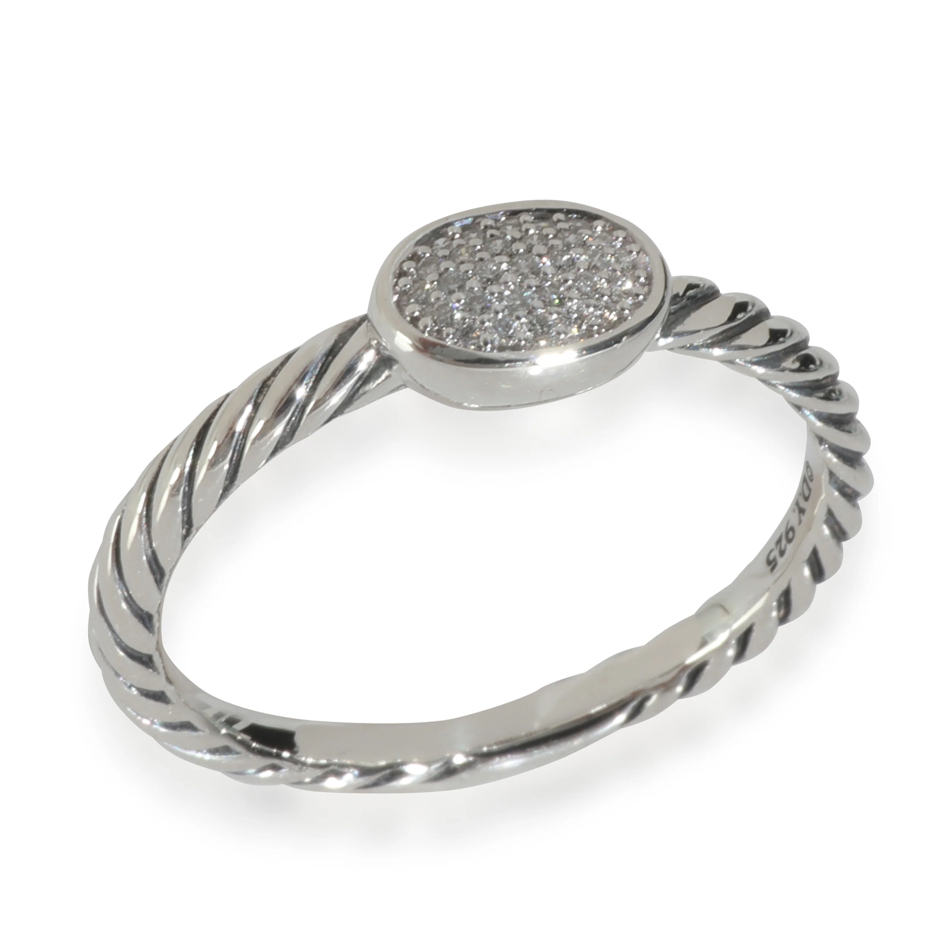Sterling Silver  Cable Oval Stack Ring - Image 3