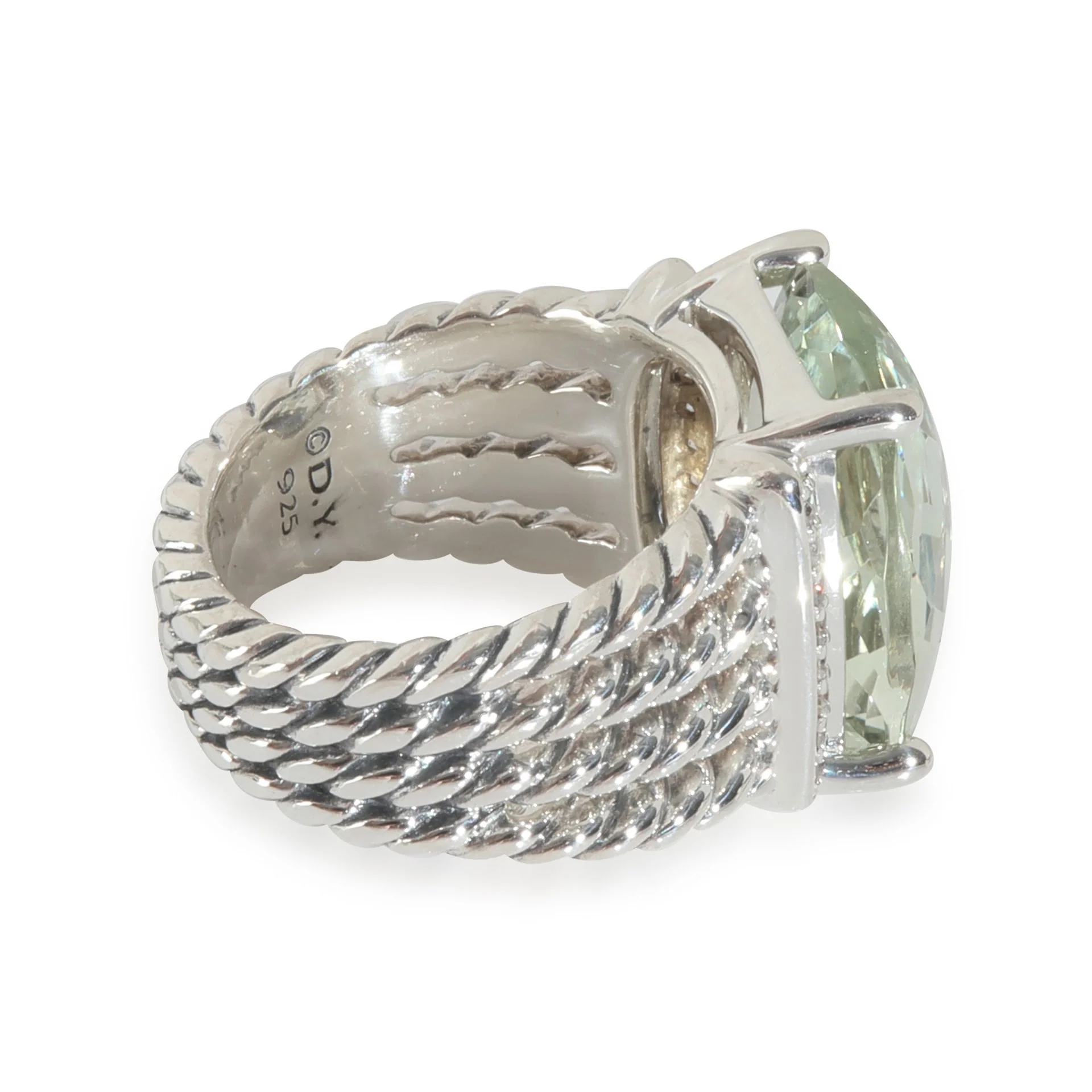 Sterling Silver Prasiolite and Diamond Wheaton Ring - Image 2