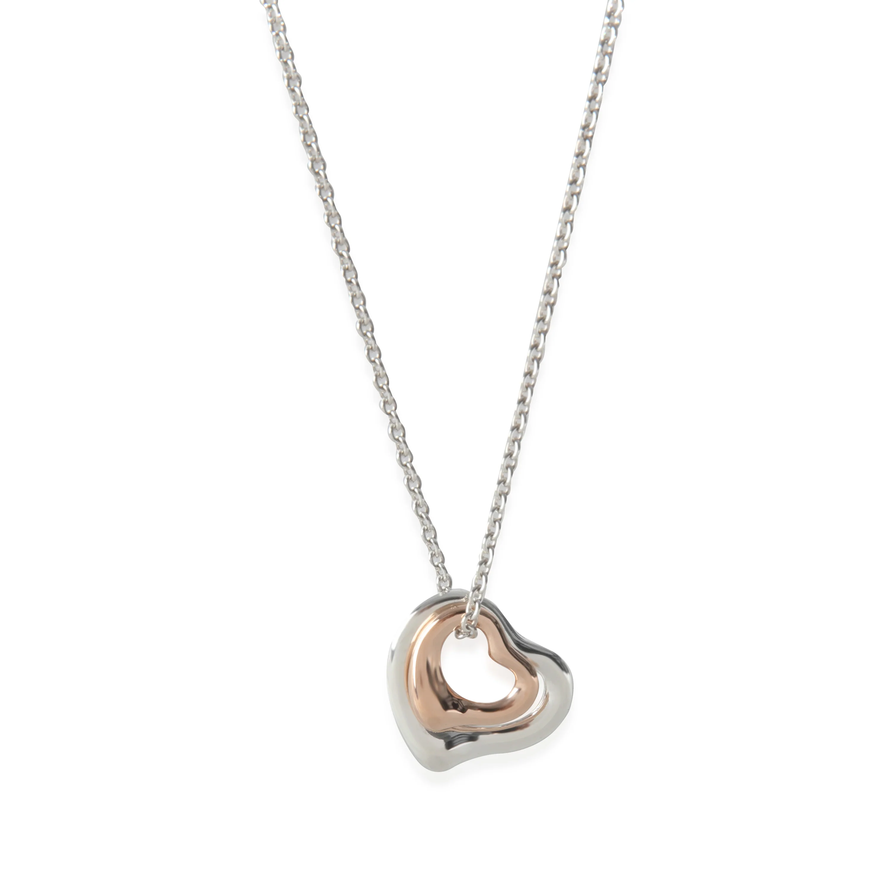 Rose Gold & Sterling Silver  Elsa Peretti Open Heart Pendant