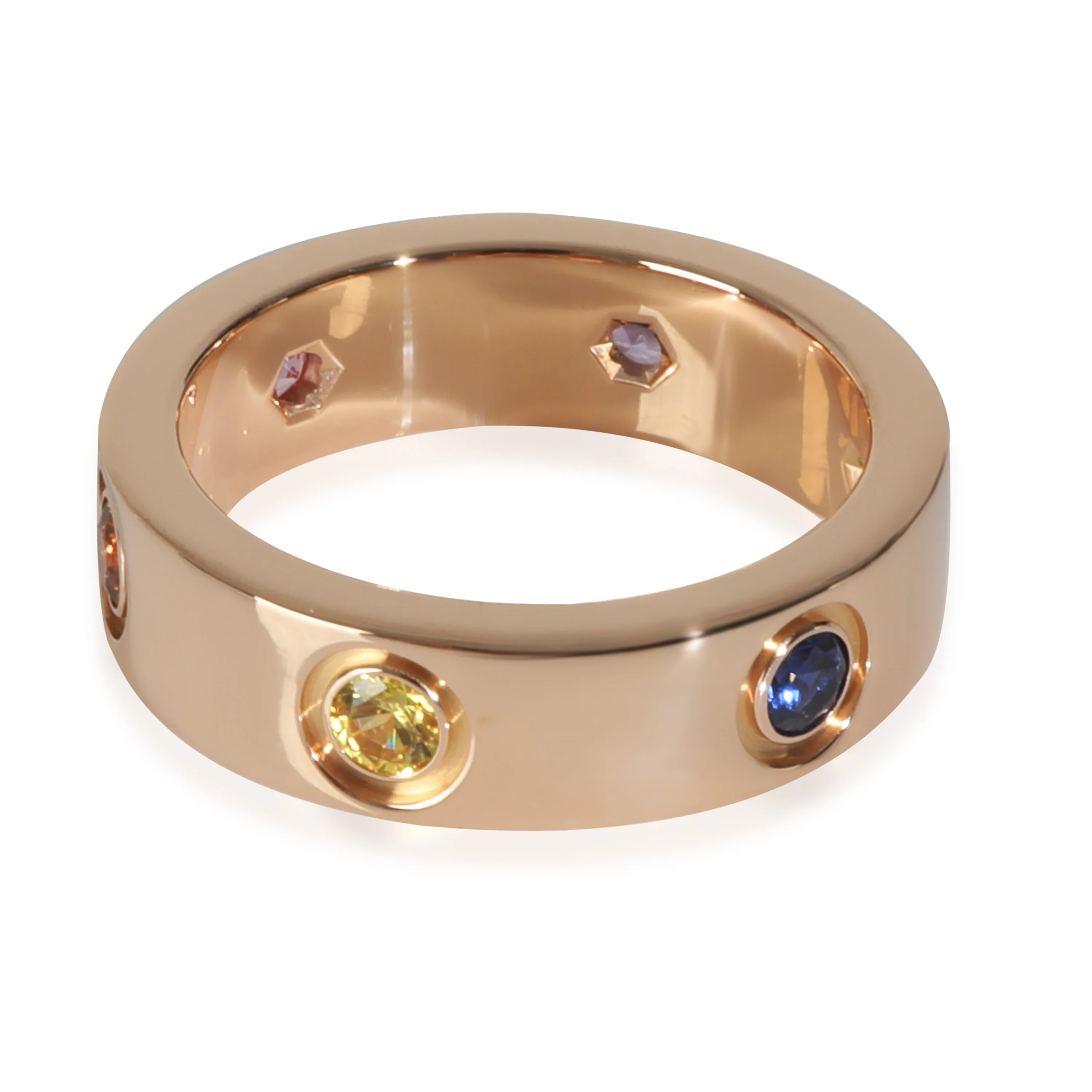 Rose Gold Rainbow Gemstone Love Ring - Image 3