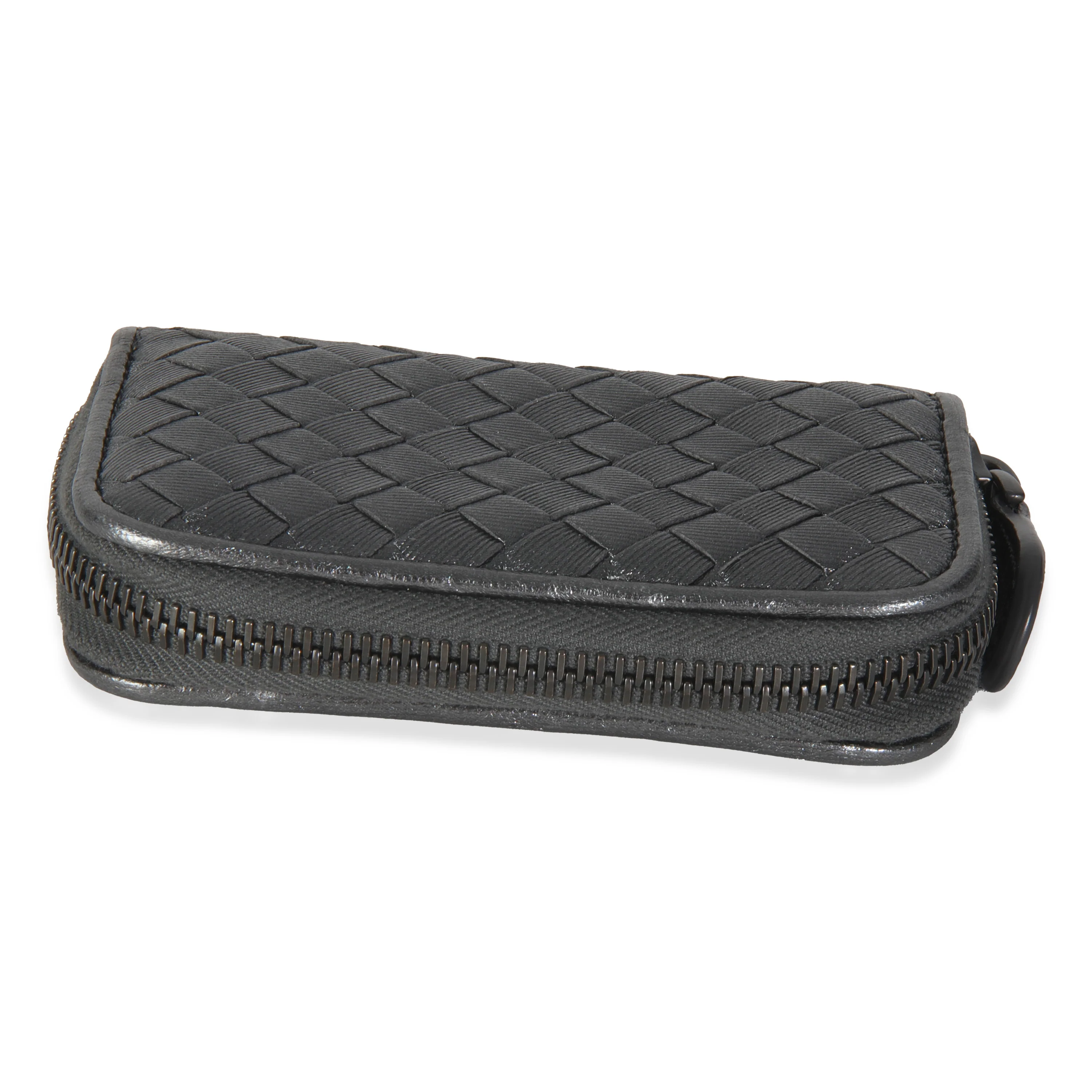 Dark Silver Nappa Intrecciato Card Case - Image 5
