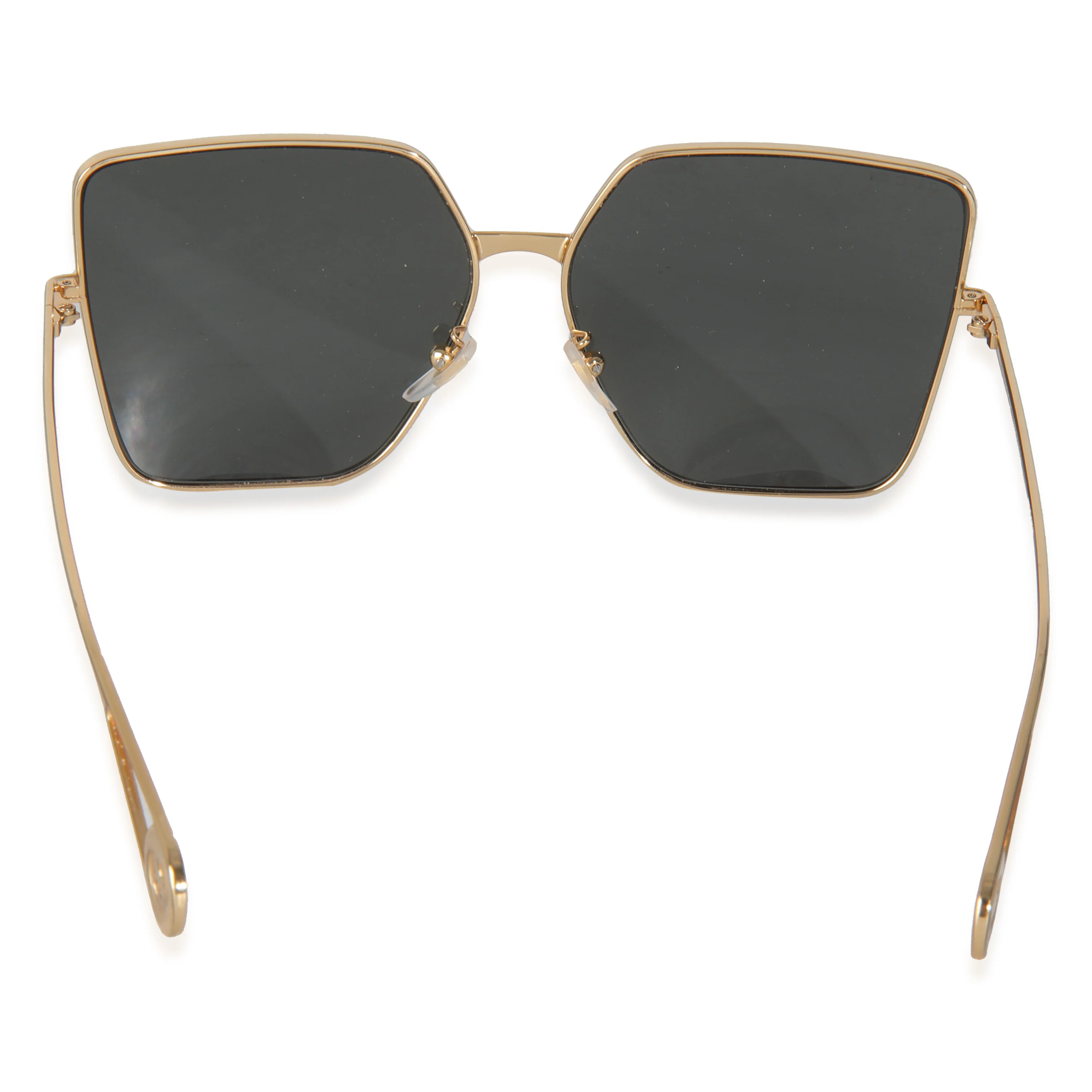 Gold Metal Oversized Square Frame Sunglasses - Image 3