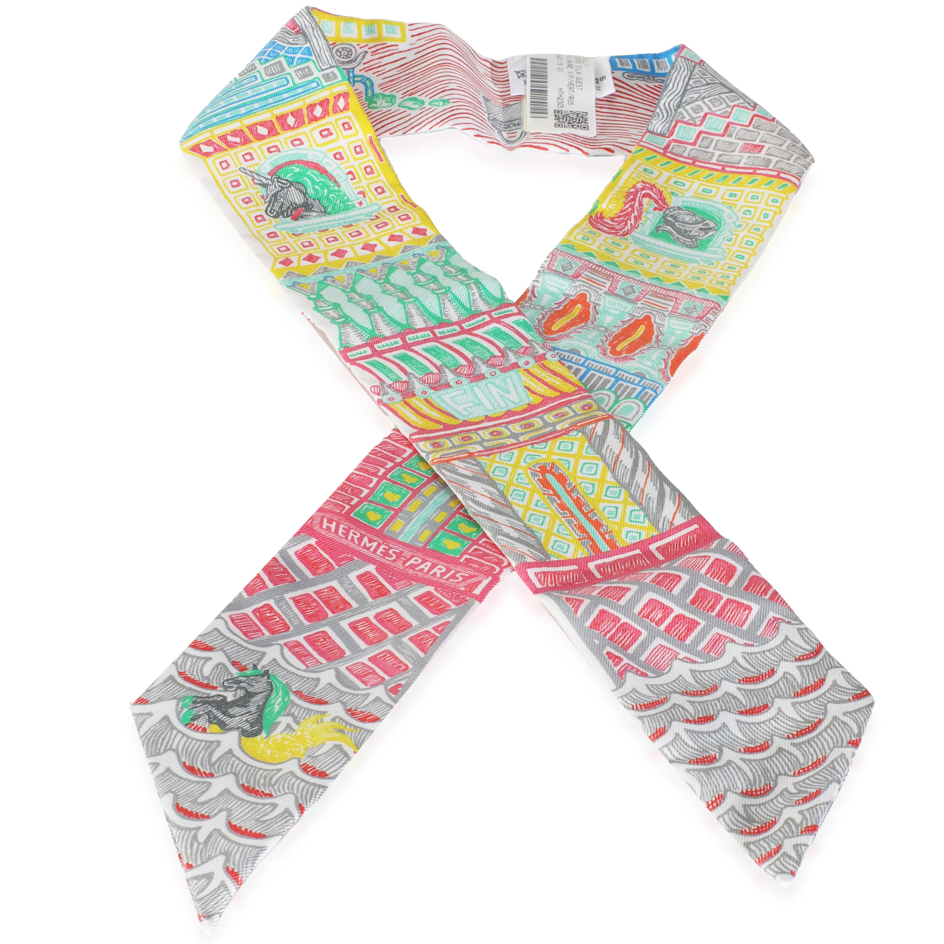 Rose Vif Bleu Vert Amande Silk Super Quest Twilly - Image 3