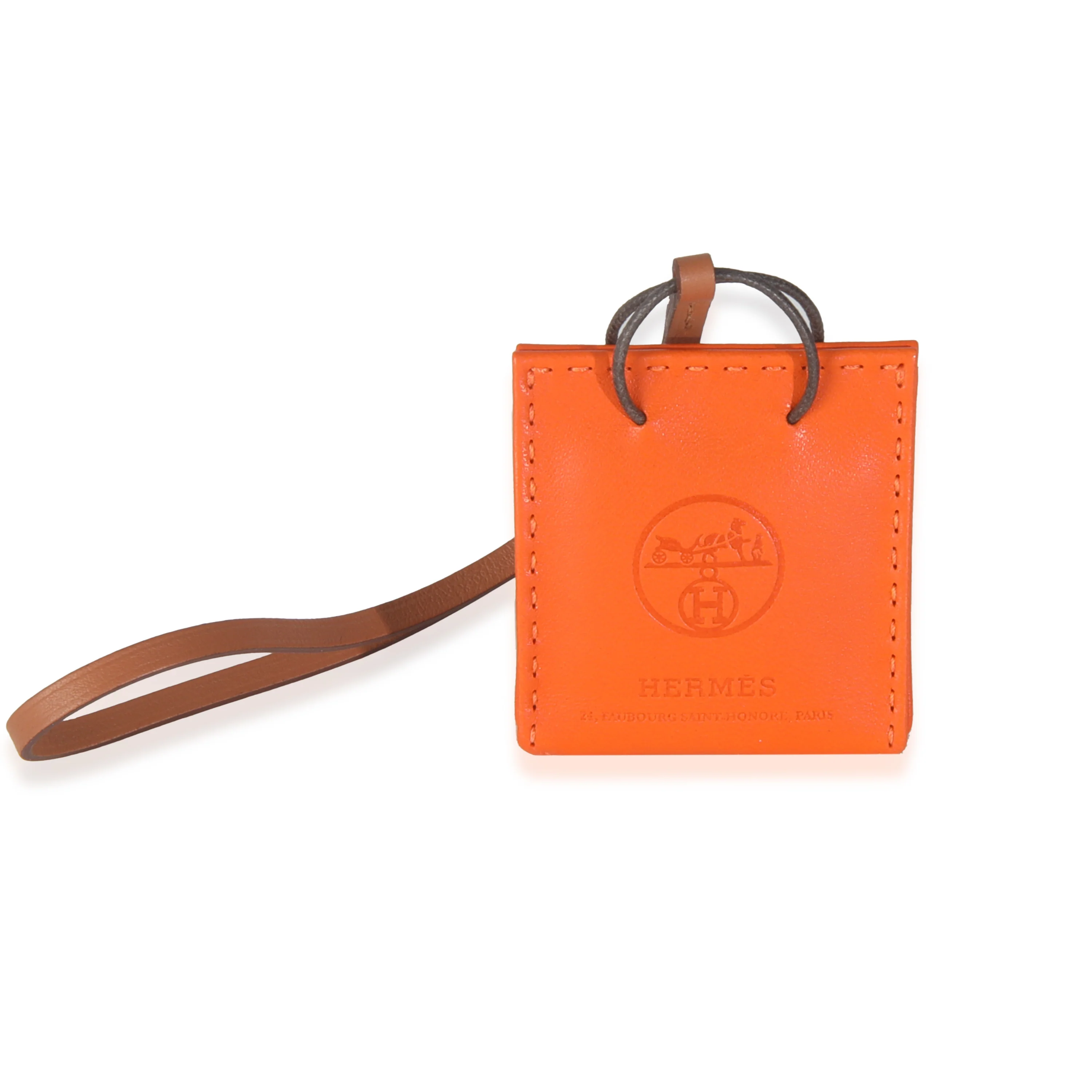 Feu Gold Milo Lambskin Swift Shopping Bag Charm