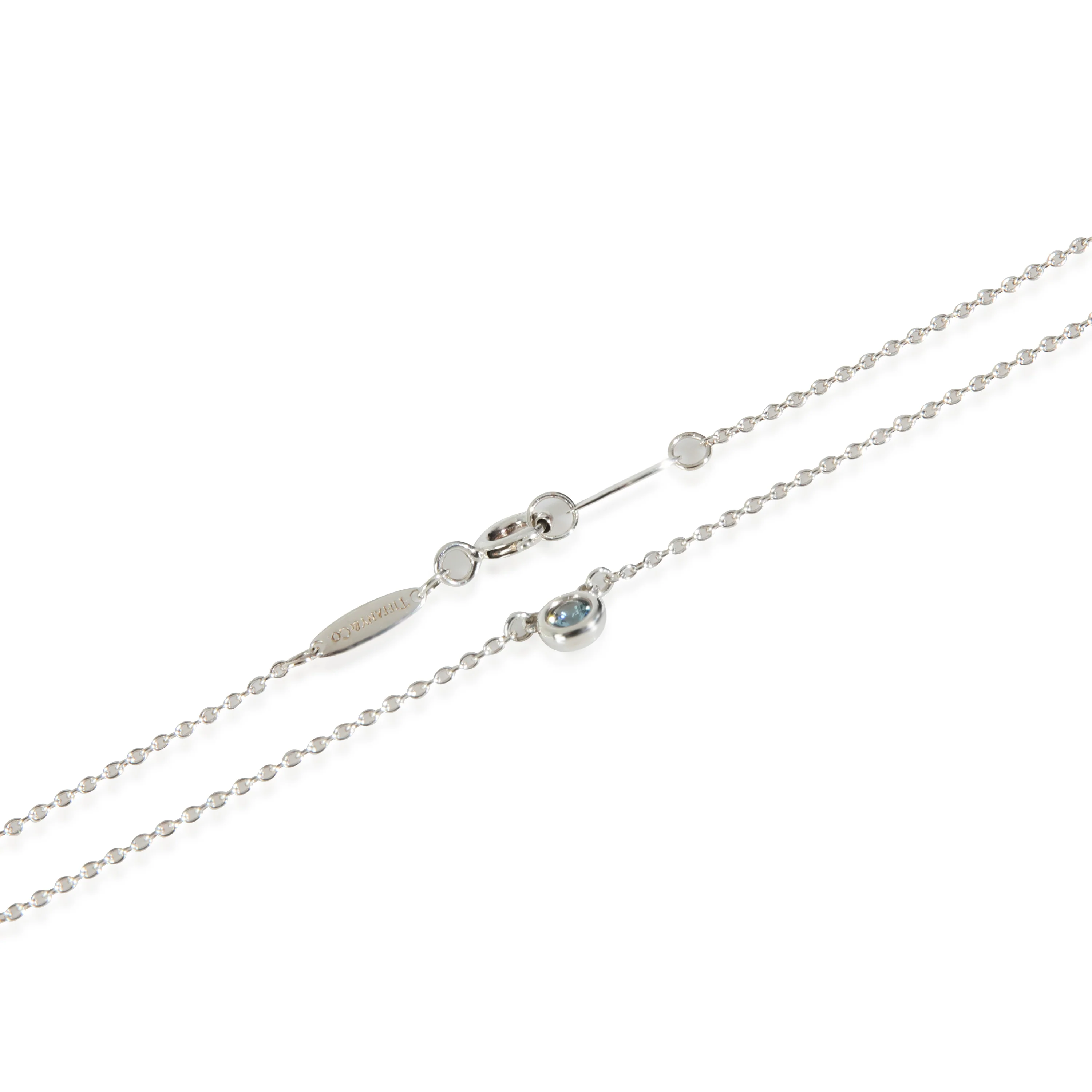 Sterling Silver Aquamarine Elsa Peretti Color By The Yard Pendant - Image 3