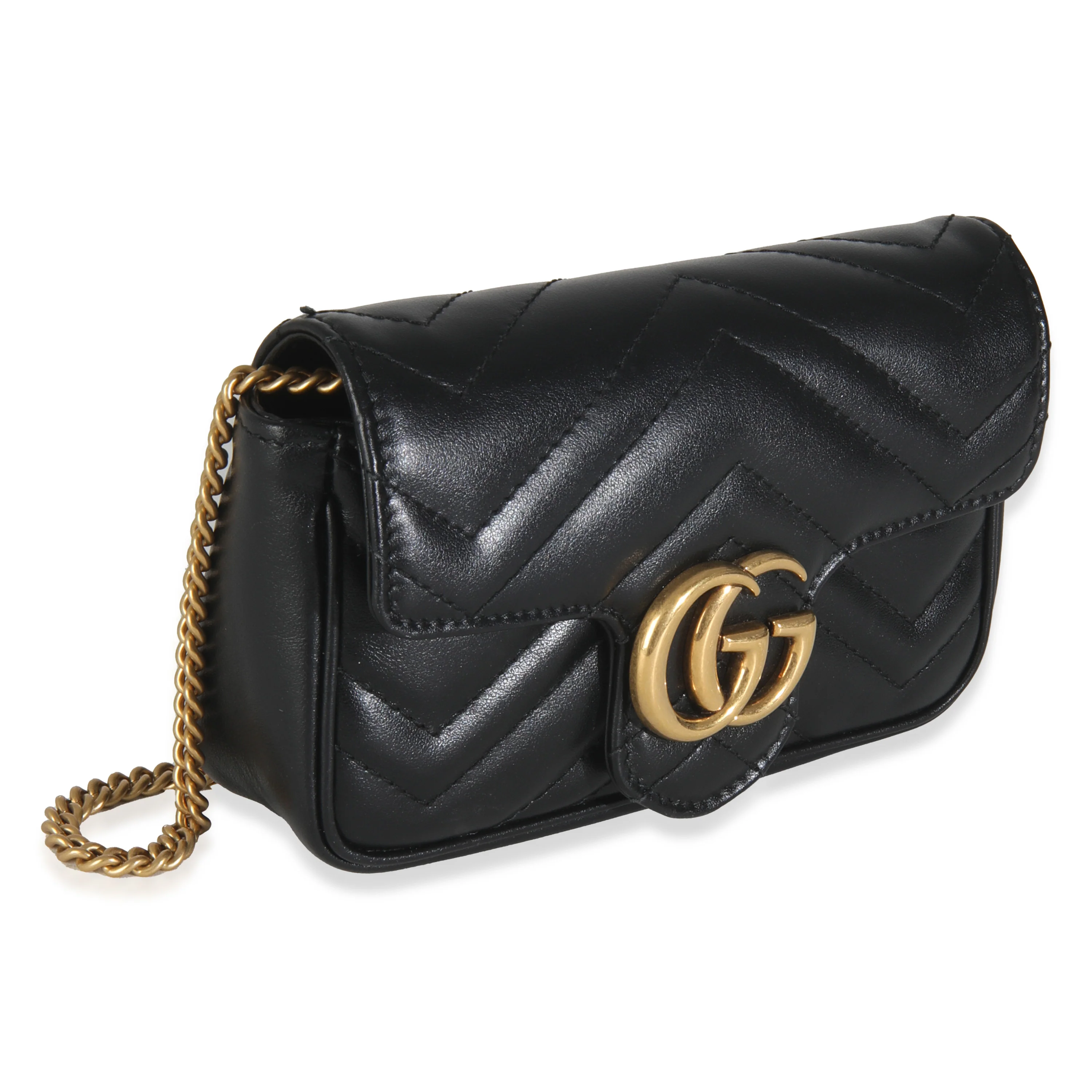 Black Calfskin GG Super Mini Marmont - Image 8