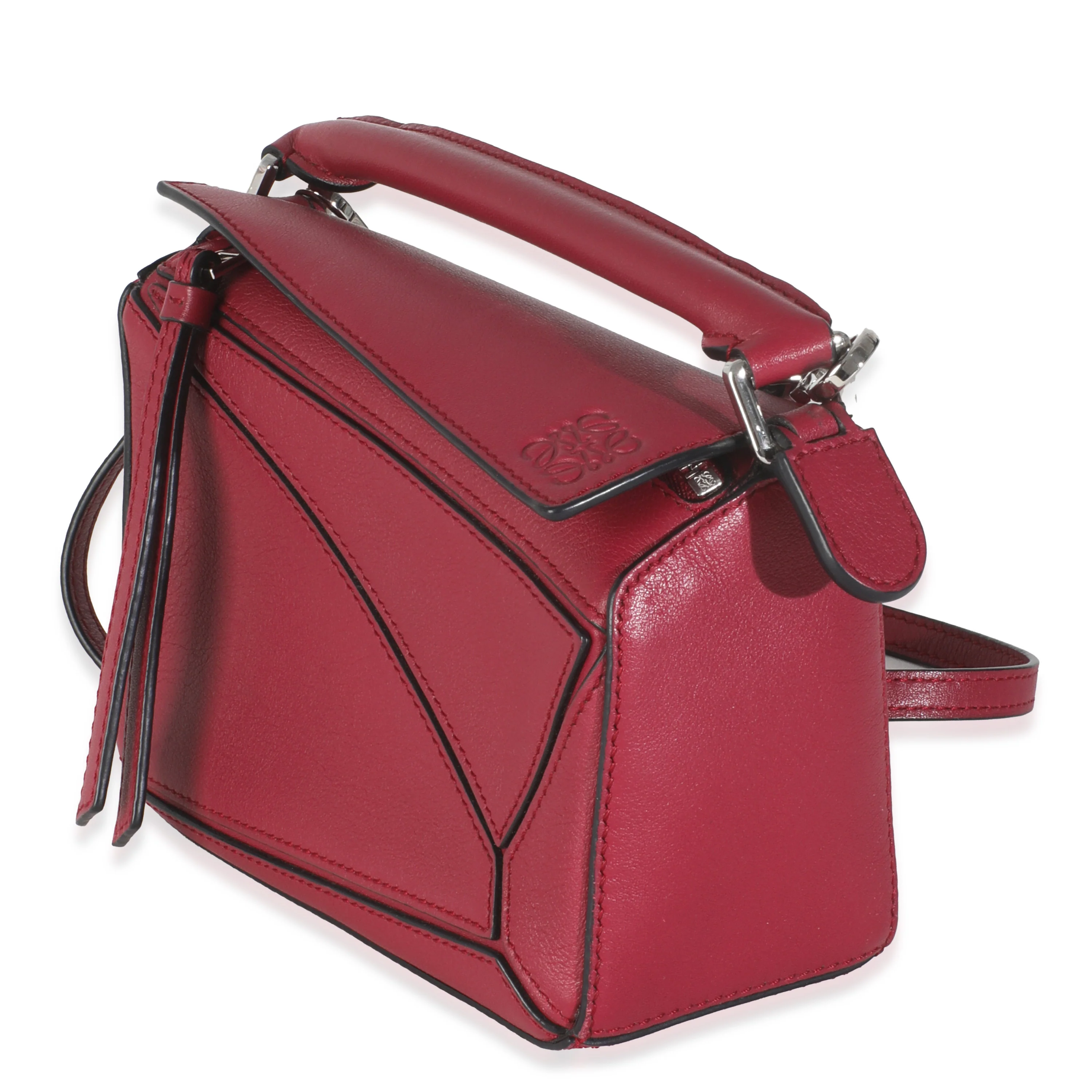 Raspberry Calfskin Mini Puzzle Bag - Image 2