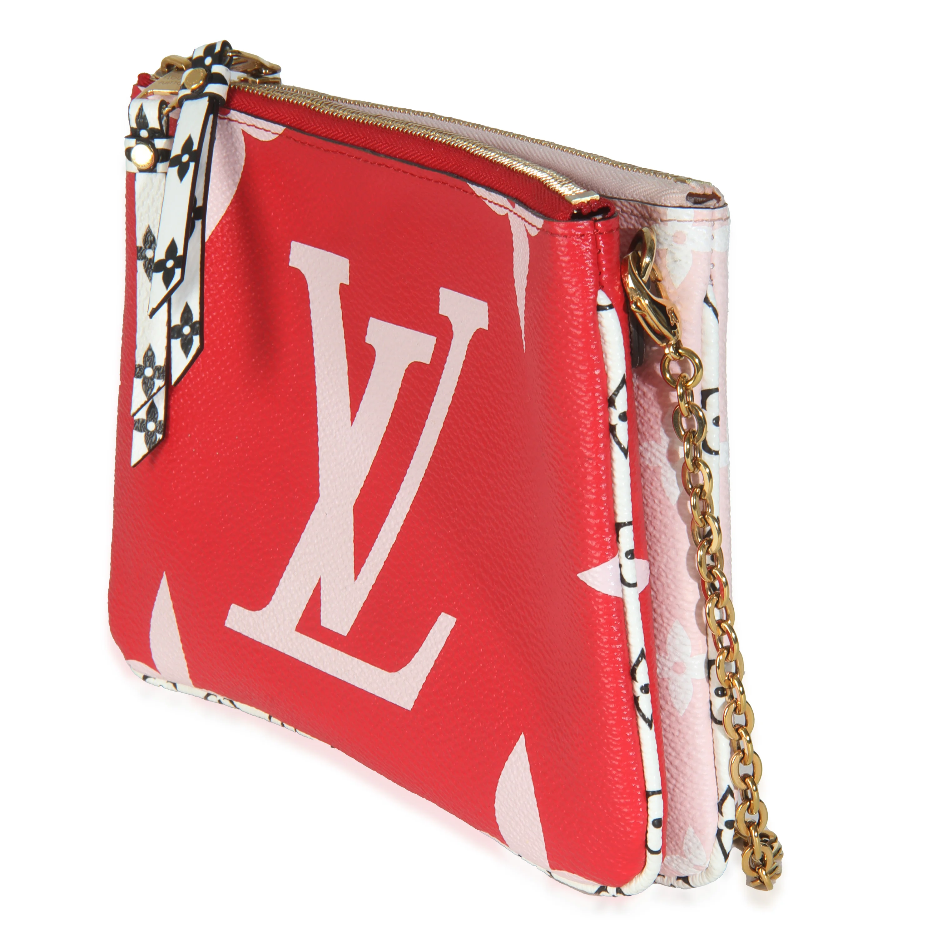 Rouge Monogram Giant Canvas Double Zip Pochette - Image 2