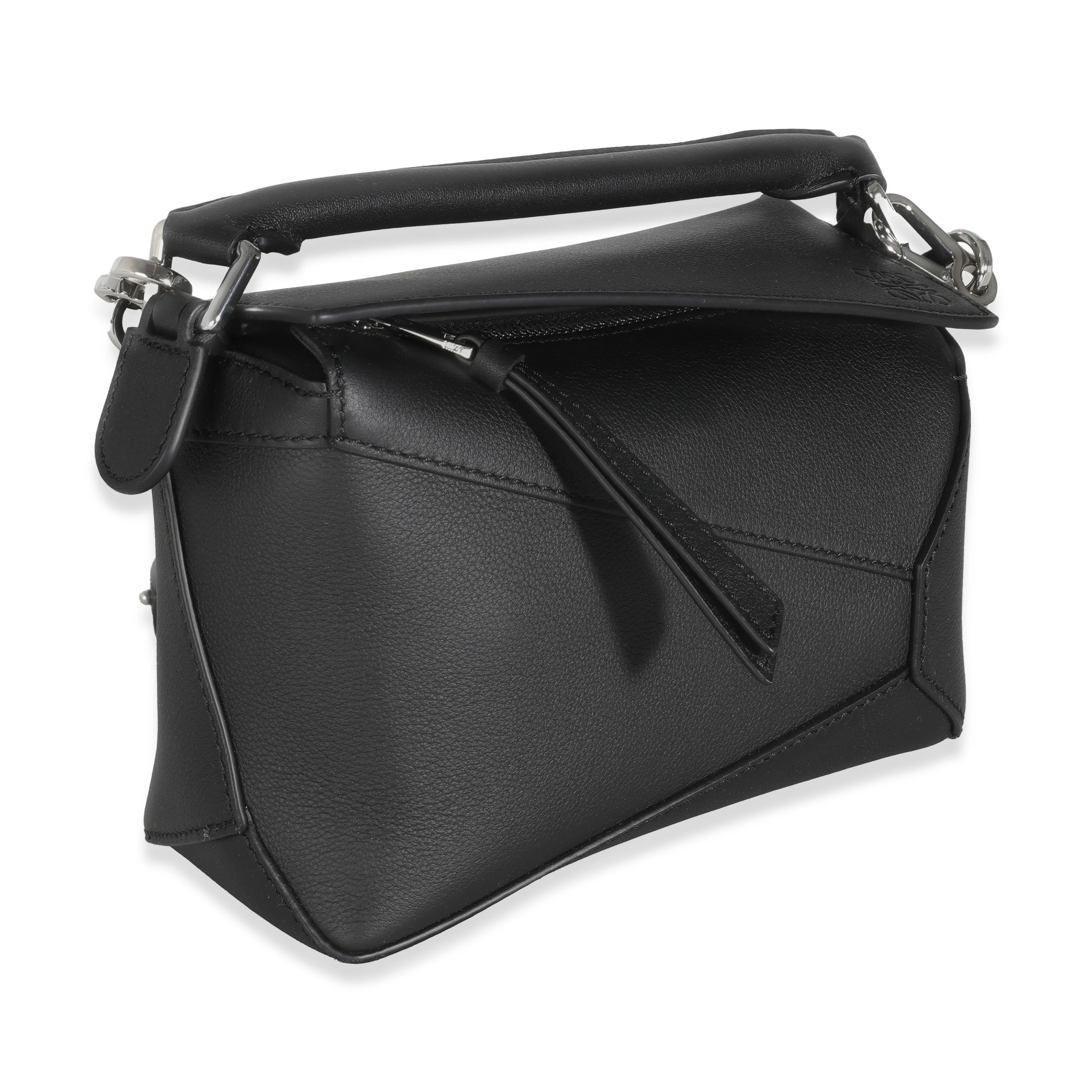 Black Calfskin Mini Puzzle Edge Bag - Image 3