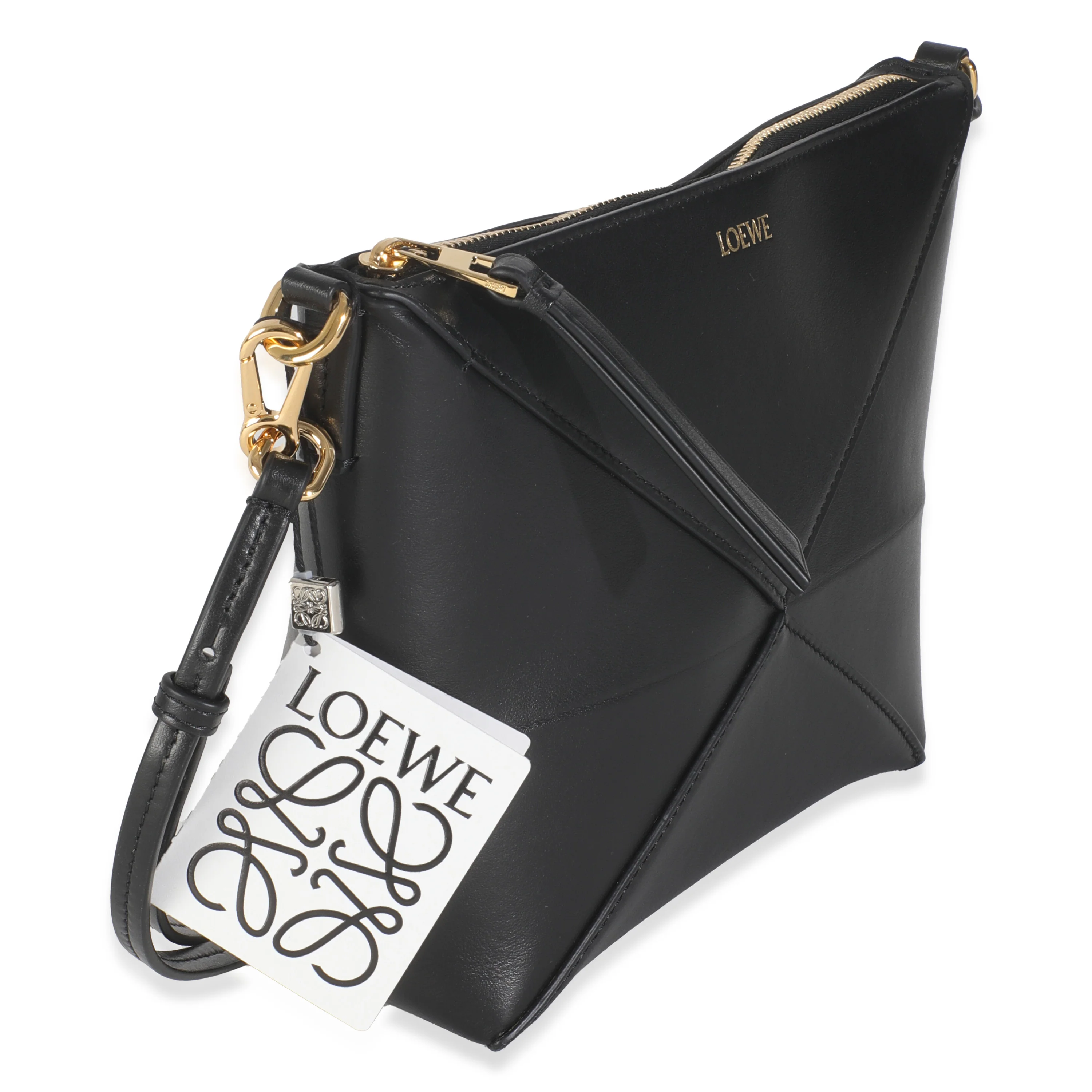 Black Calfskin Puzzle Fold Pouch - Image 9