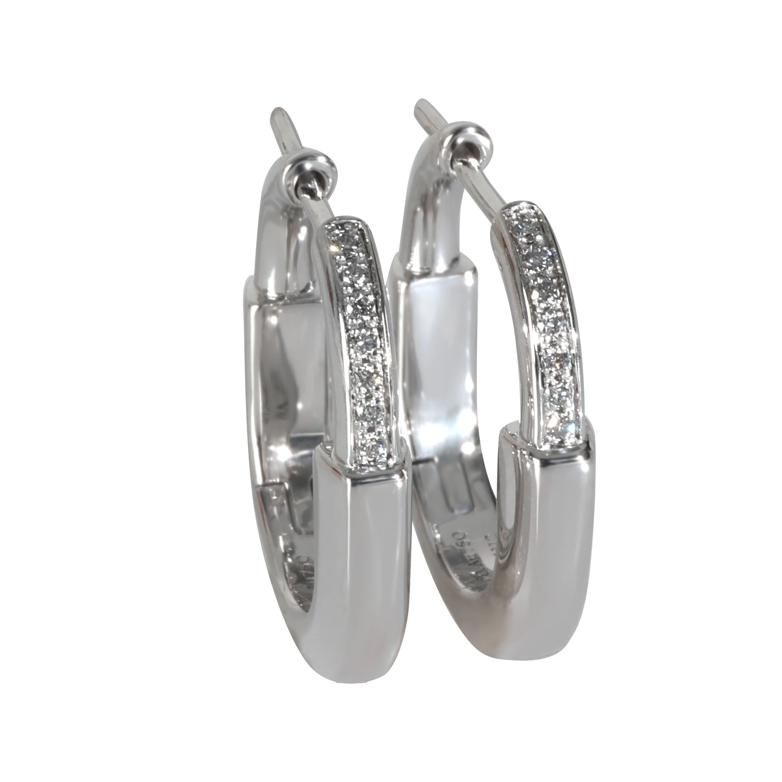 White Gold Diamond Small Lock Earrings