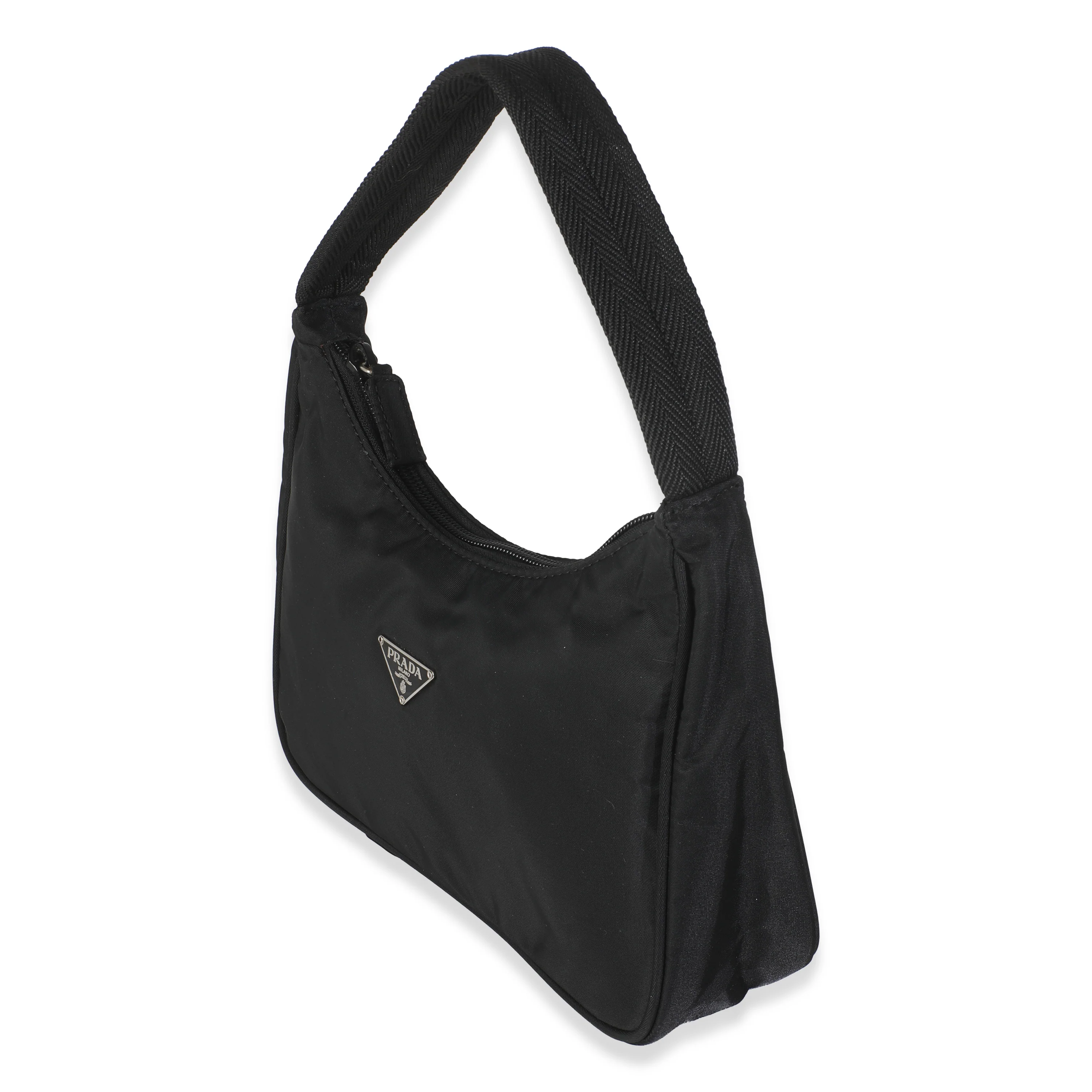 Sport Black Nylon Tessuto Mini Hobo - Image 2