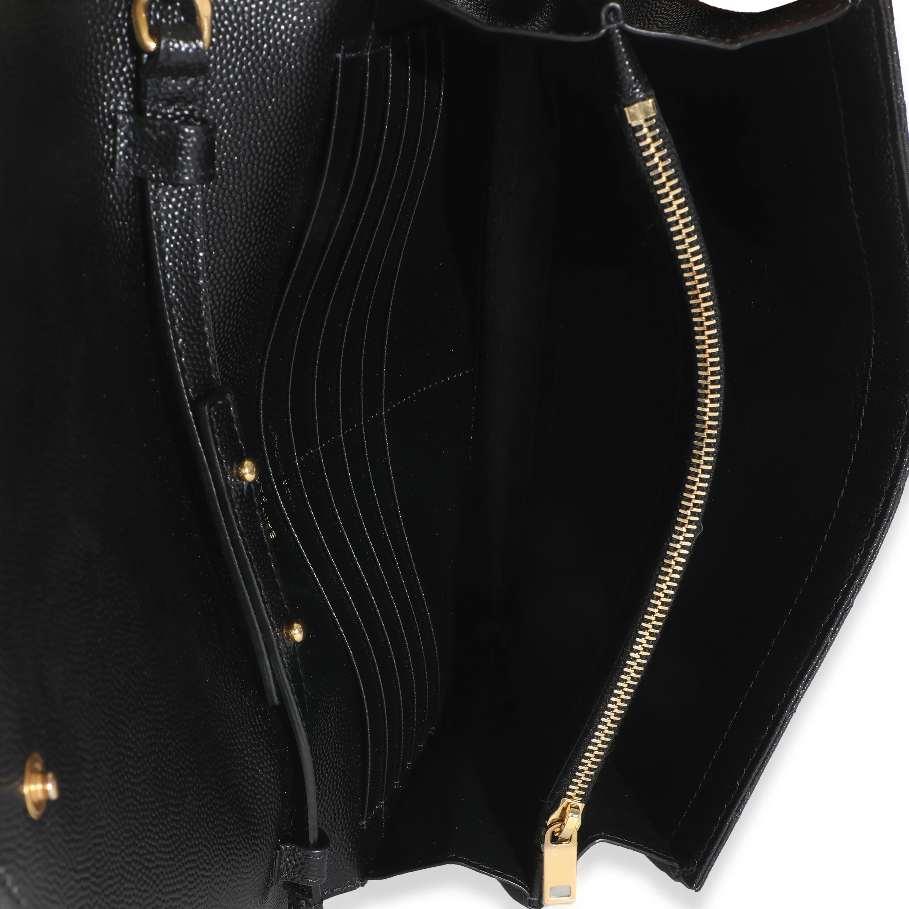 Black Grain De Poudre Matelasse Triquilt Monogram Chain Wallet - Image 8