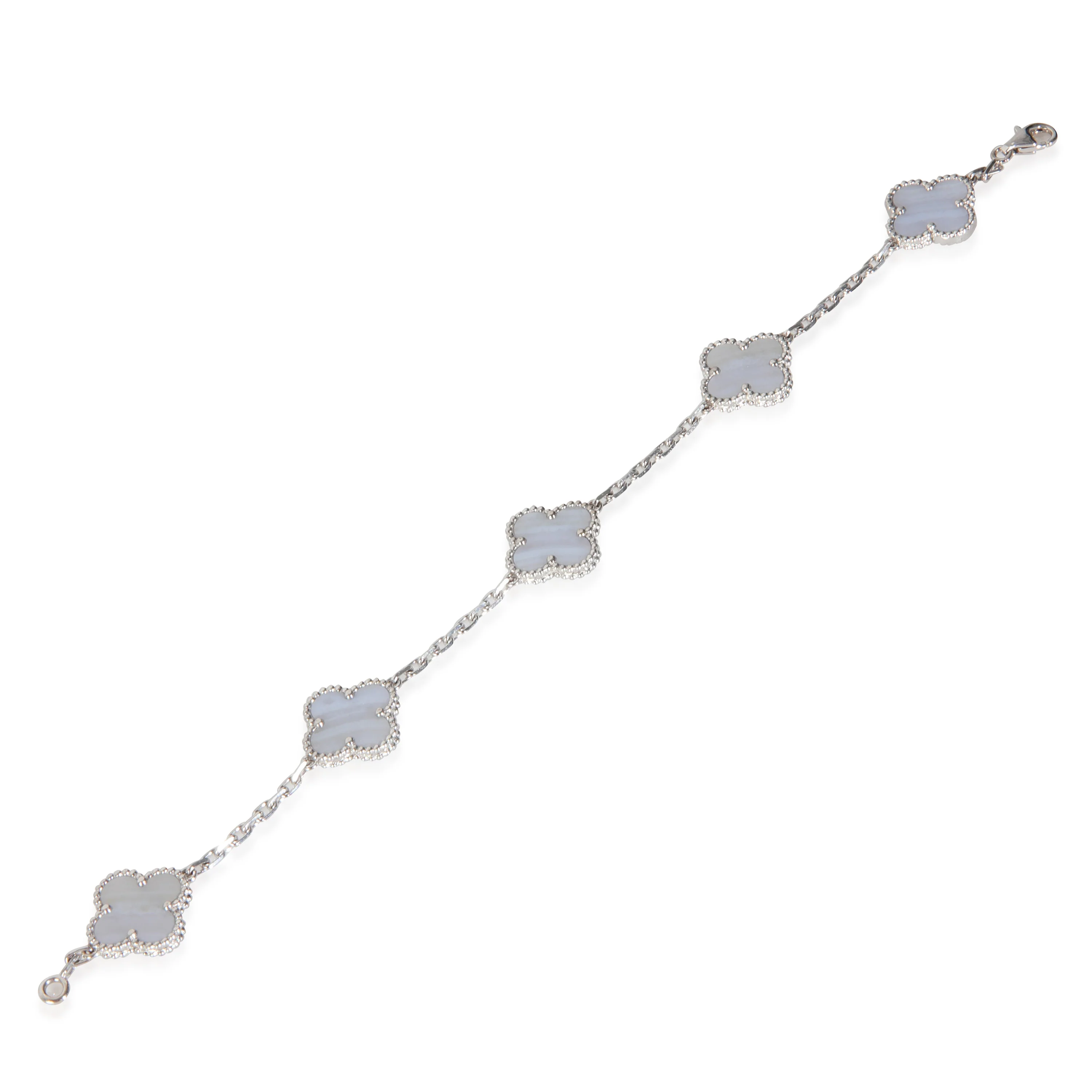 White Gold Chalcedony Vintage Alhambra Bracelet - Image 2