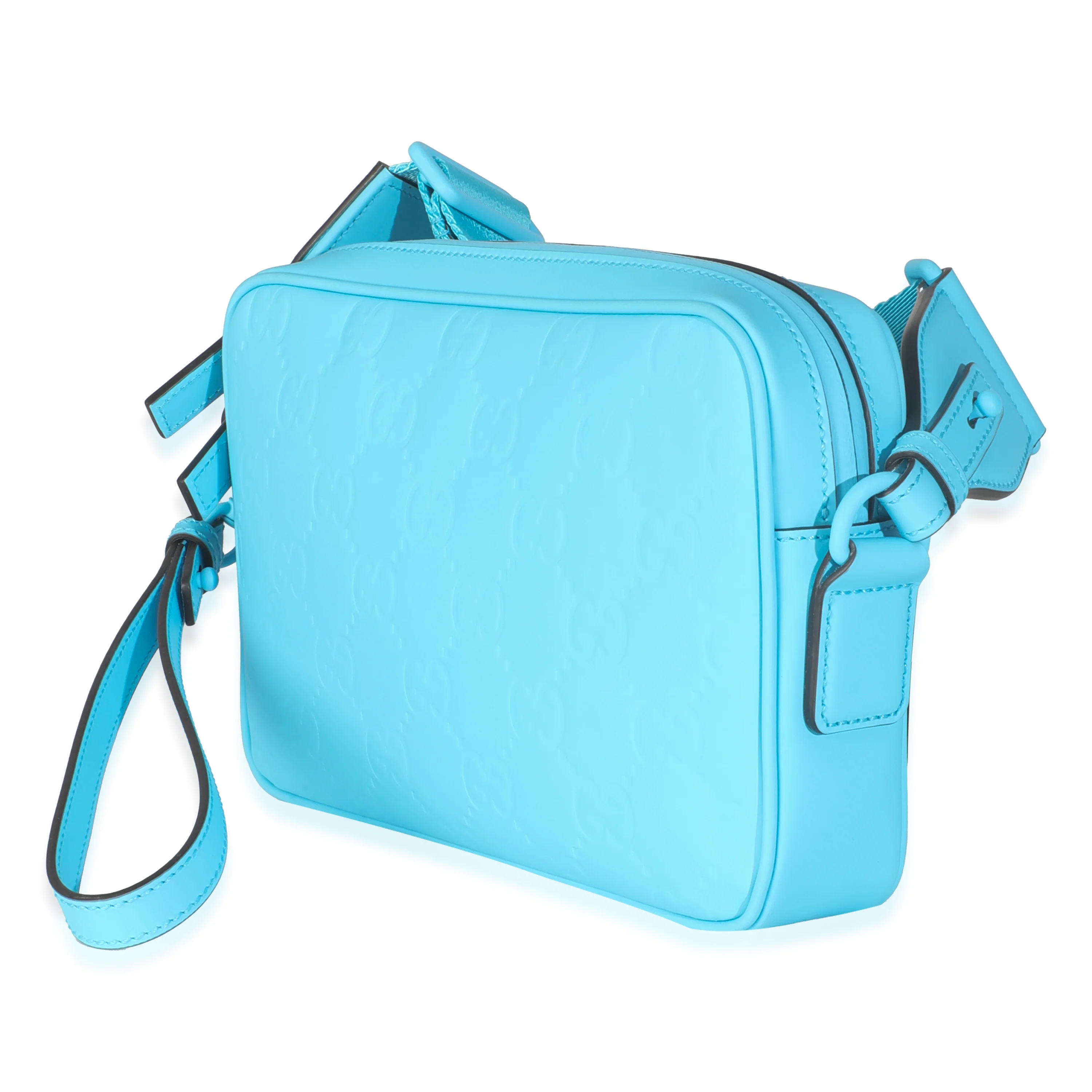 Bright Blue Rubber Effect Monogram GG Crossbody Bag - Image 2