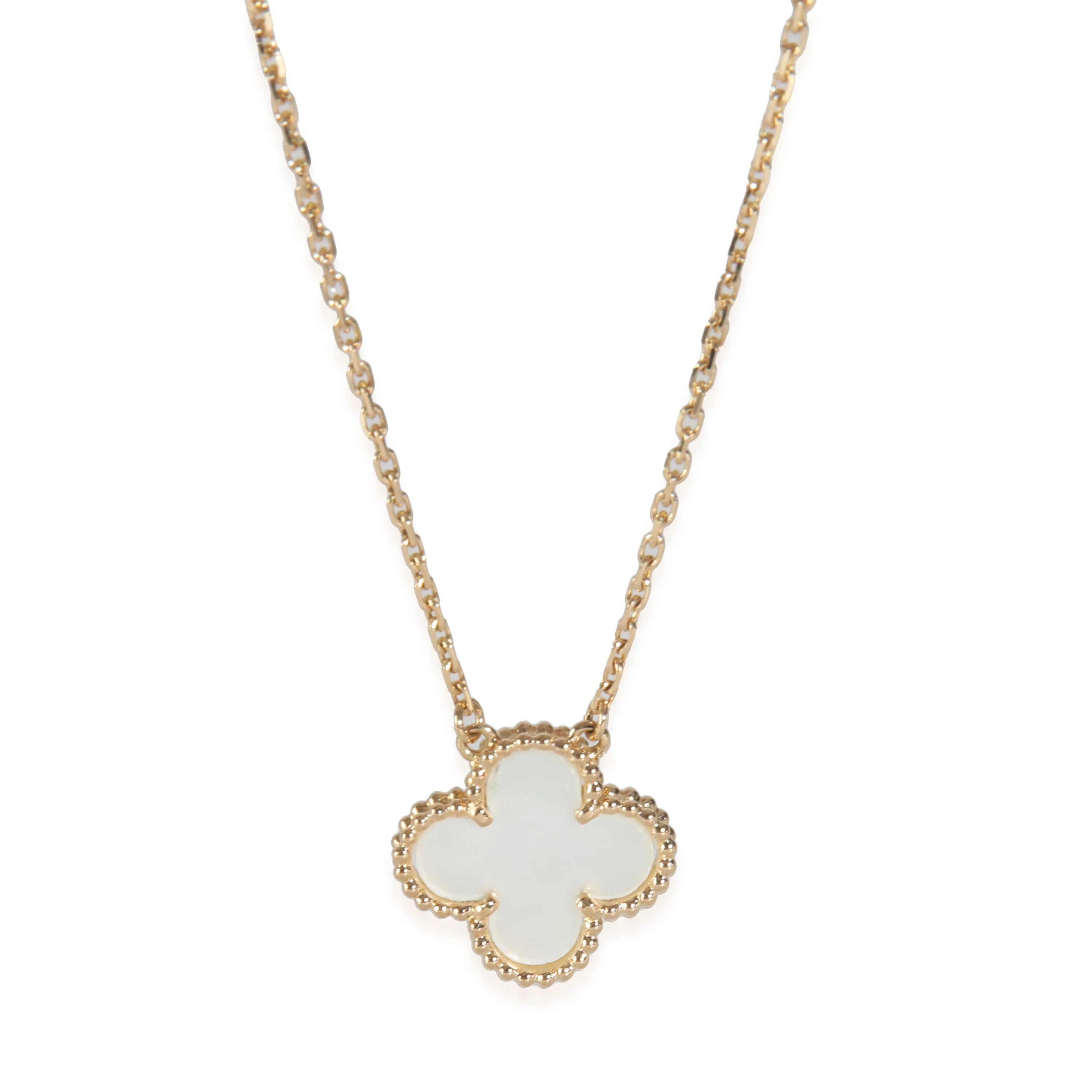 Yellow Gold Mother Of Pearl Vintage Alhambra Pendant
