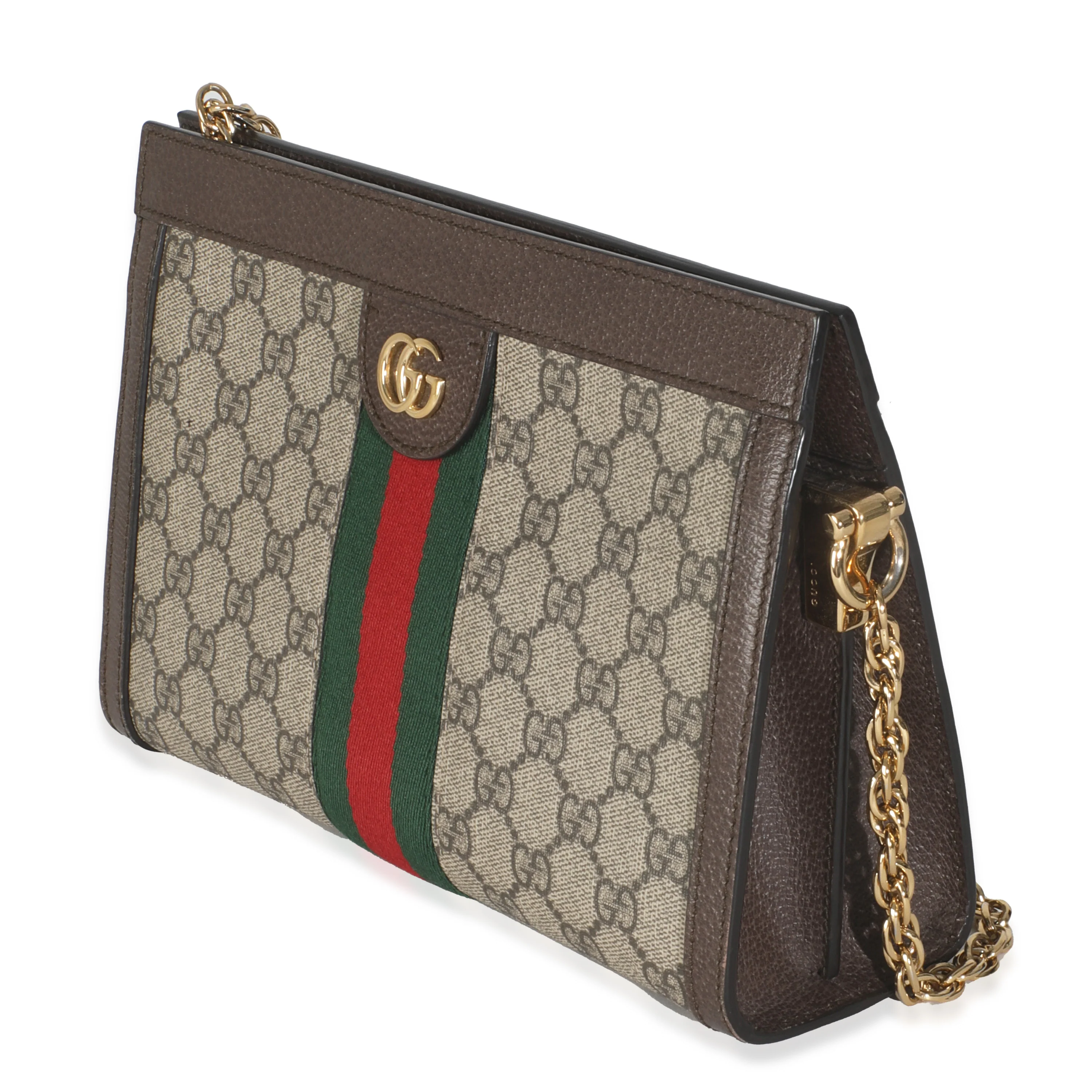 Beige GG Supreme Monogram Web Small Ophidia Chain Shoulder Bag - Image 2