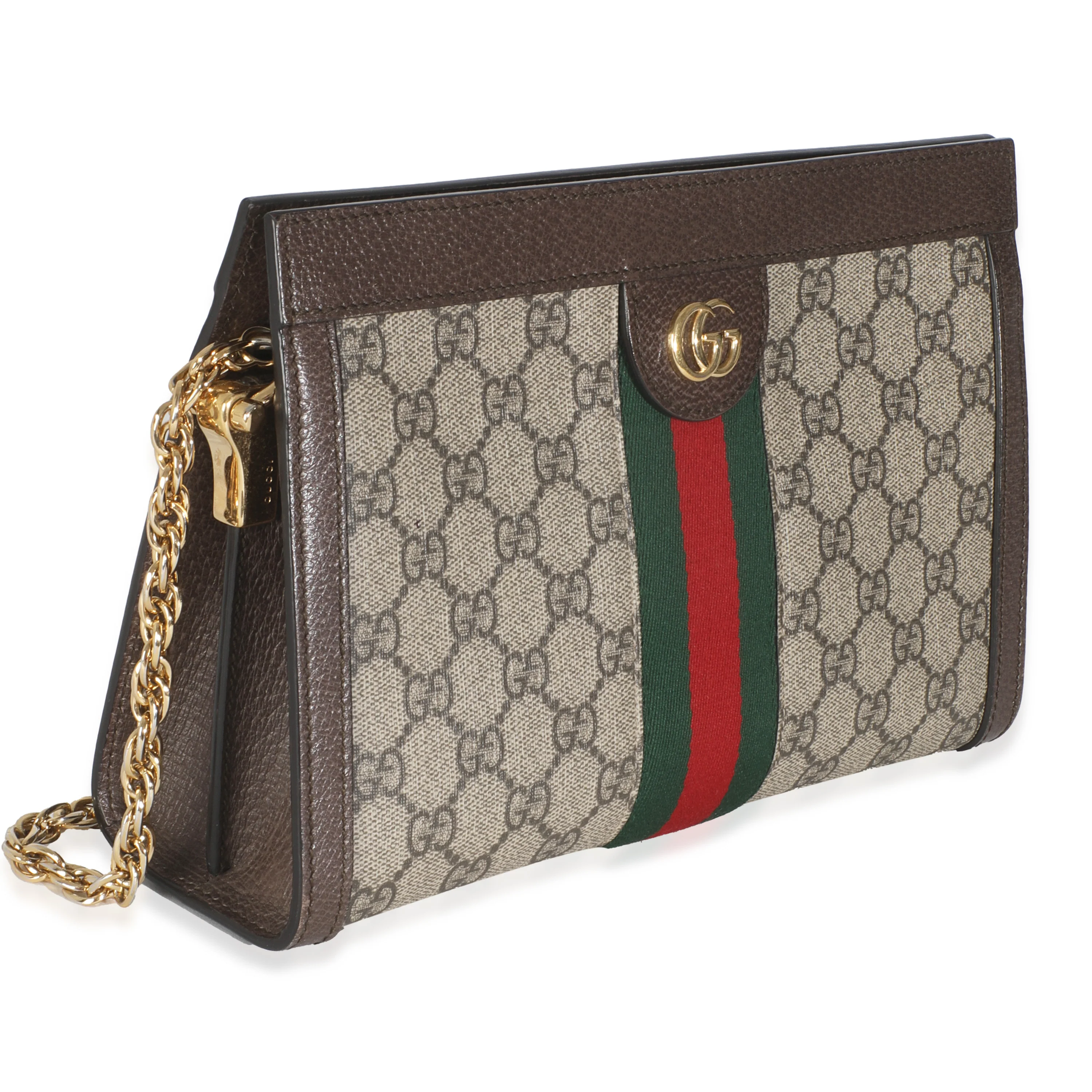 Beige GG Supreme Monogram Web Small Ophidia Chain Shoulder Bag - Image 4