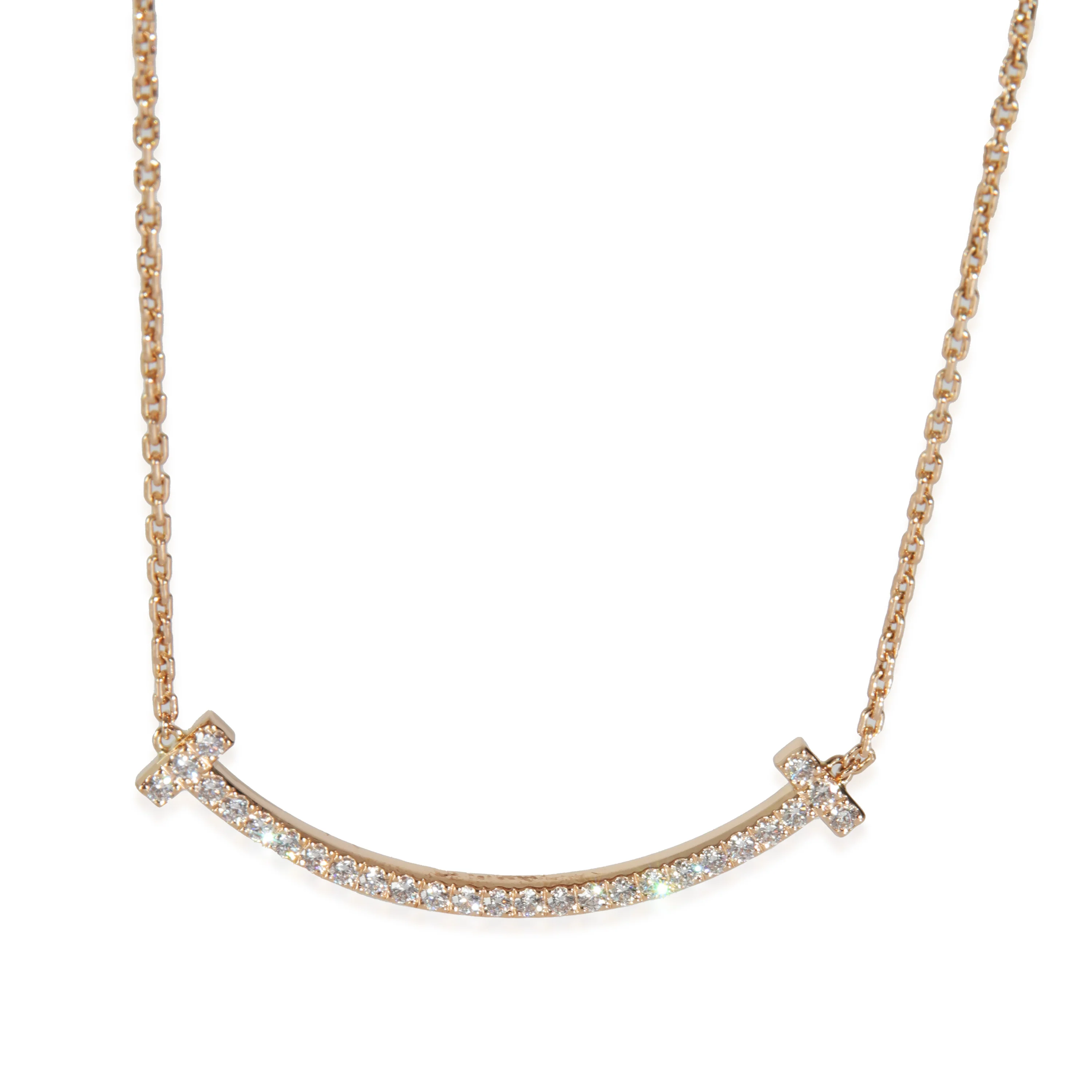 Rose Gold Diamond Medium Model Tiffany T Necklace