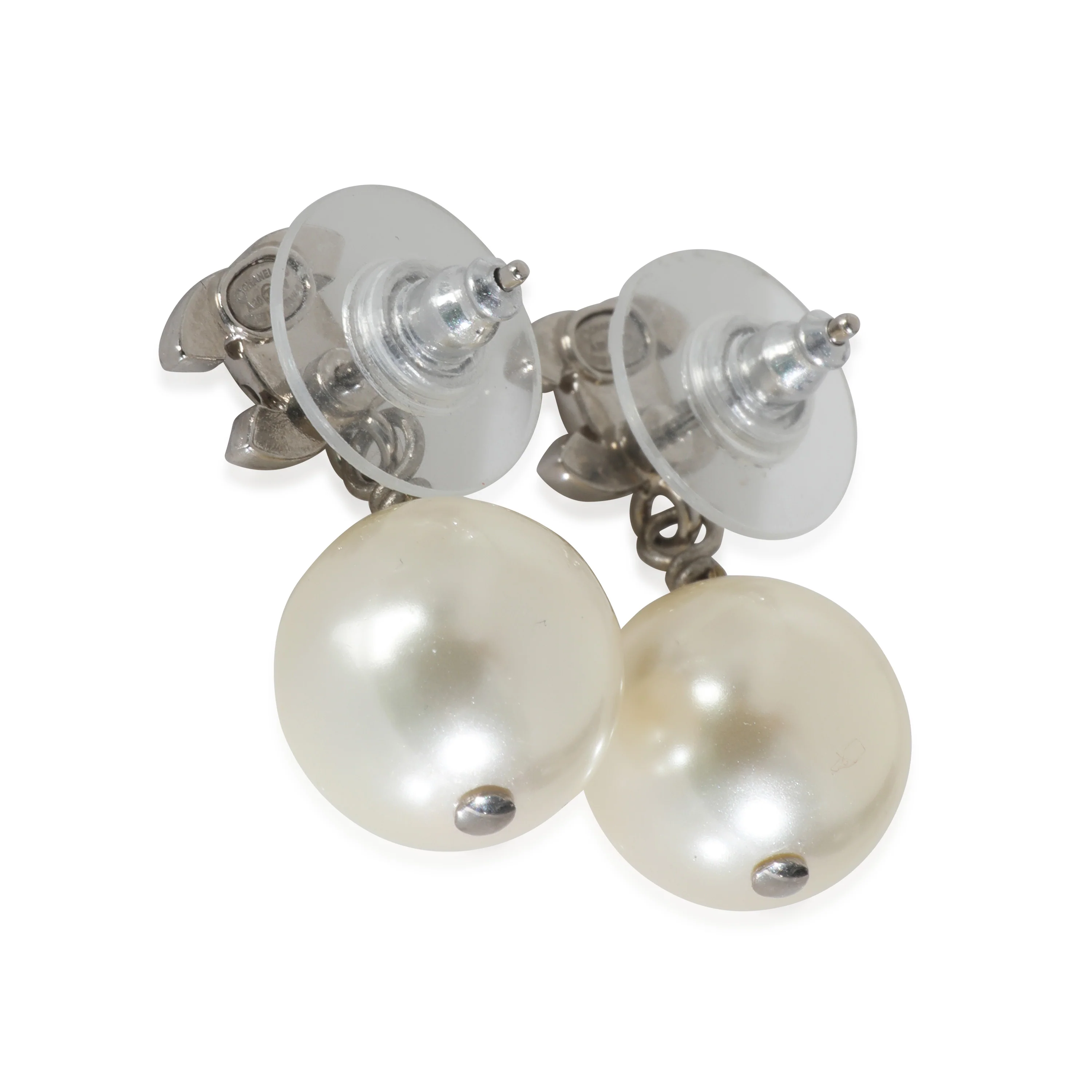2020 Faux Pearl & Strass CC Earrings - Image 3